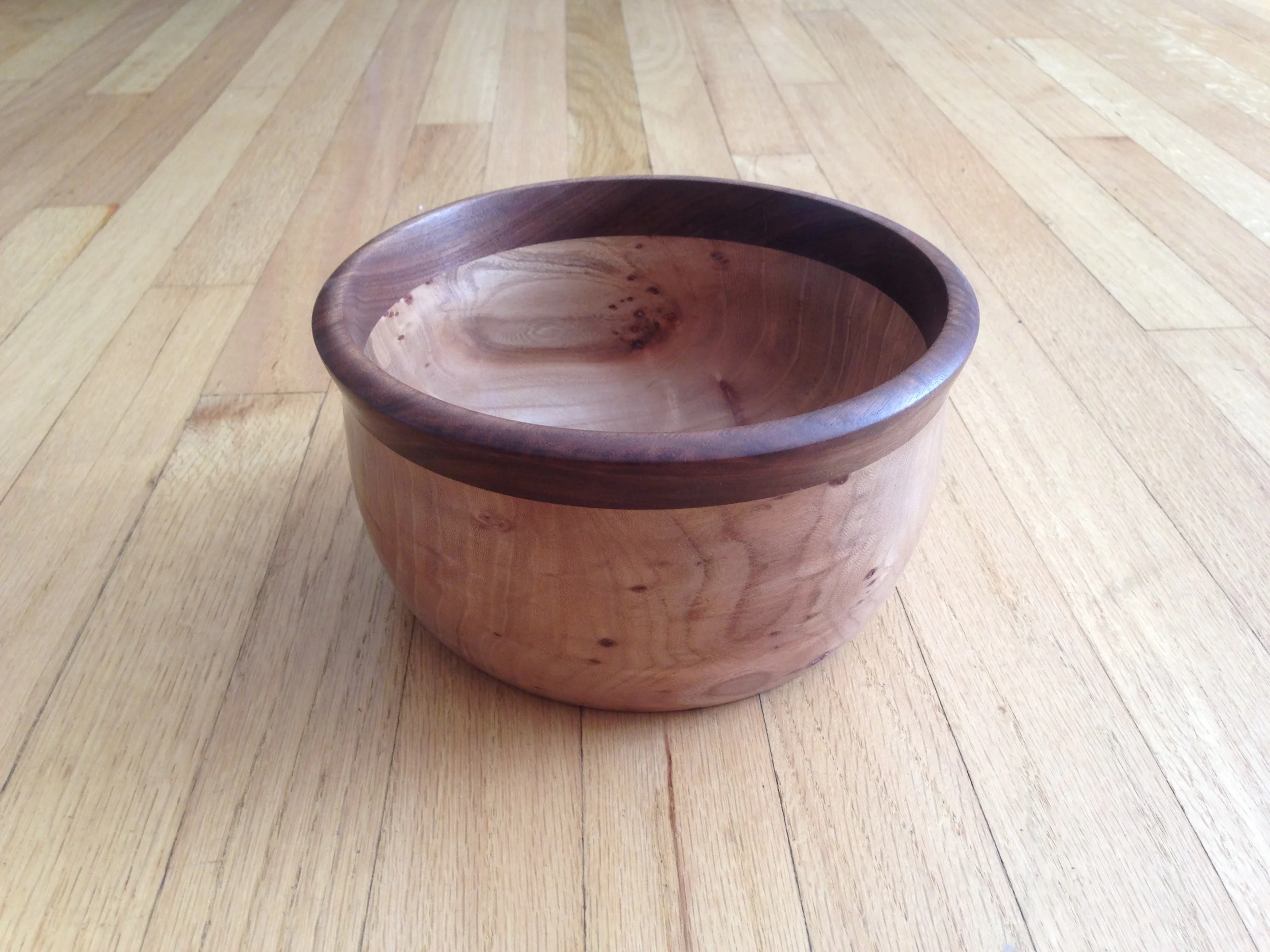  Wood Bowl - American Elm and Walnut&nbsp;- 7.5w X 4"h 