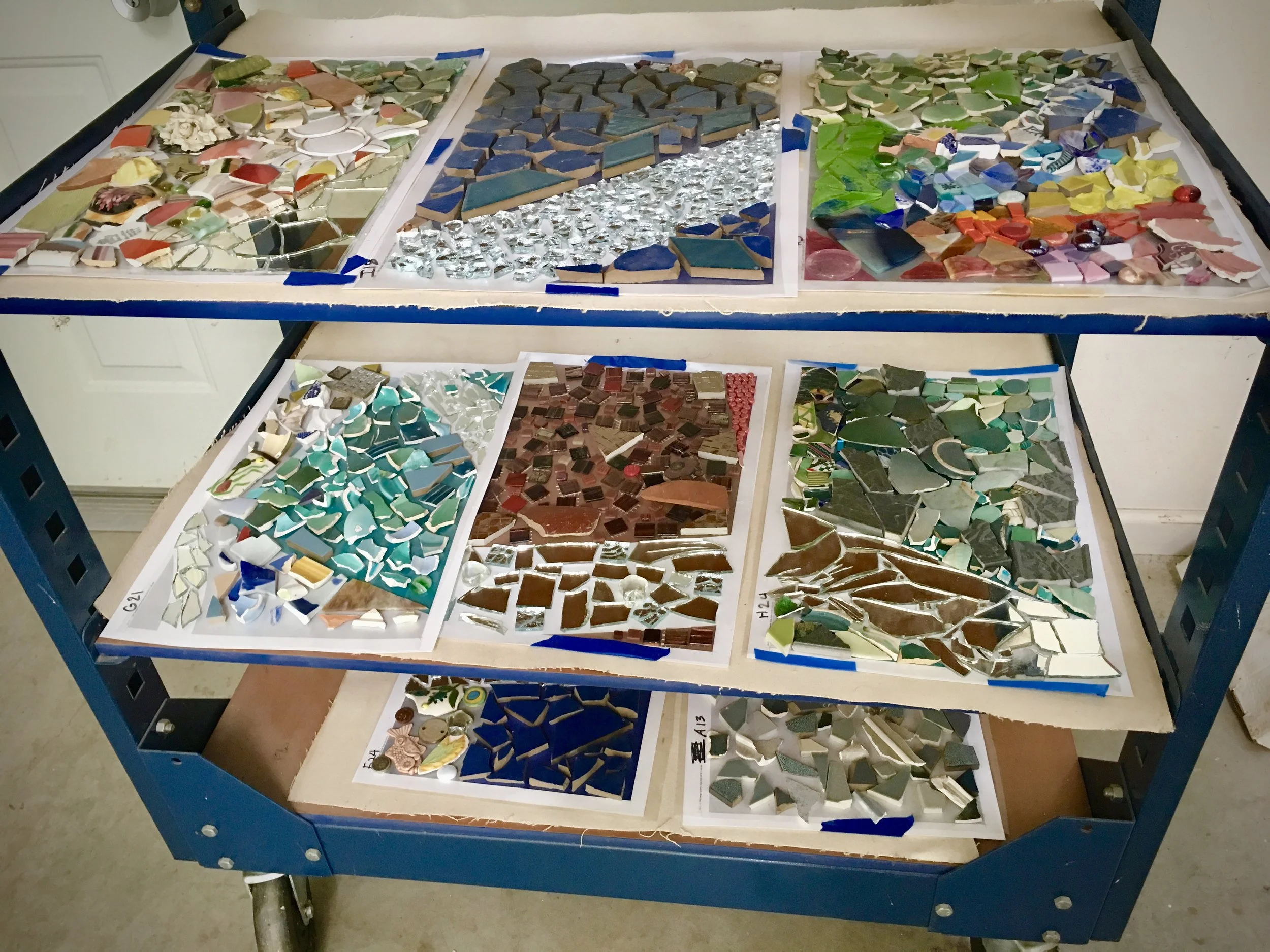 All the finished work, gorgeous!! Getting so excited to see this mosaic installed!