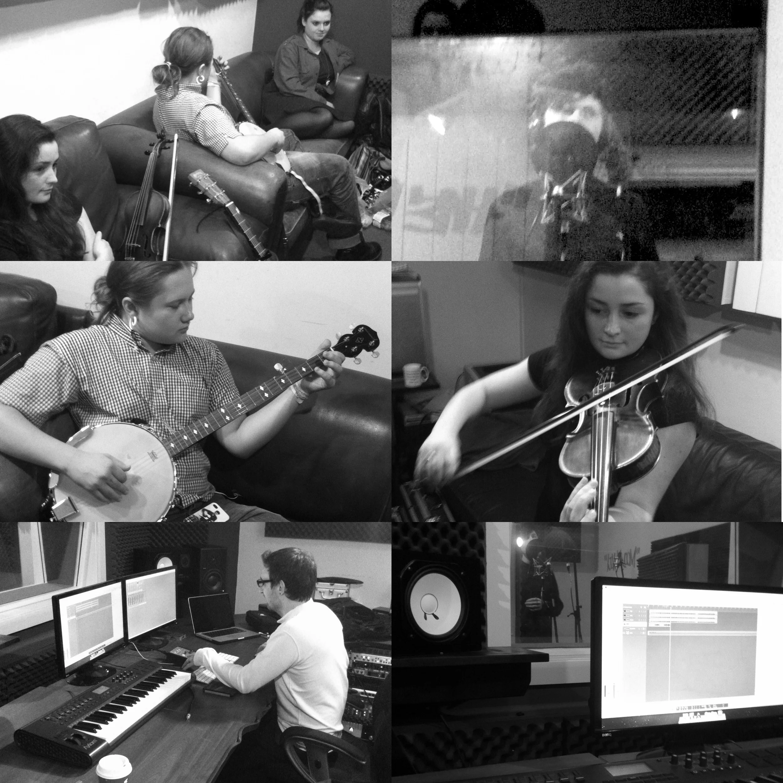  Recording the single in the studio with Music Producer Joel Atkins. 