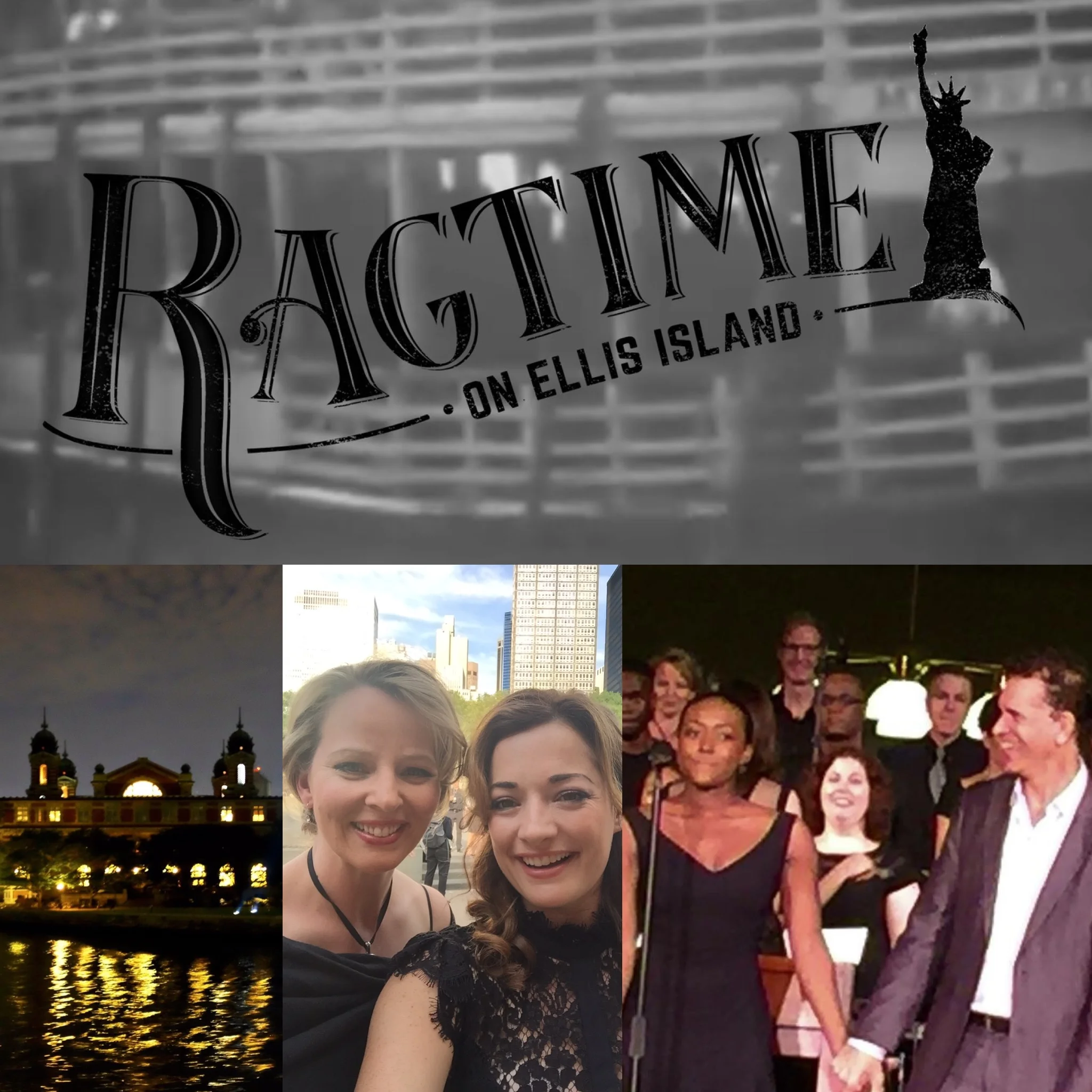 Left: Our concert hall, Ellis Island. Middle: Me with Laura Michelle Kelly (Mother) Right: ( Front row) Aisha Jackson, Brian Stokes Mitchell. (And I'm up top left!) Click here to be directed to the official Ragtime on Ellis Island website.