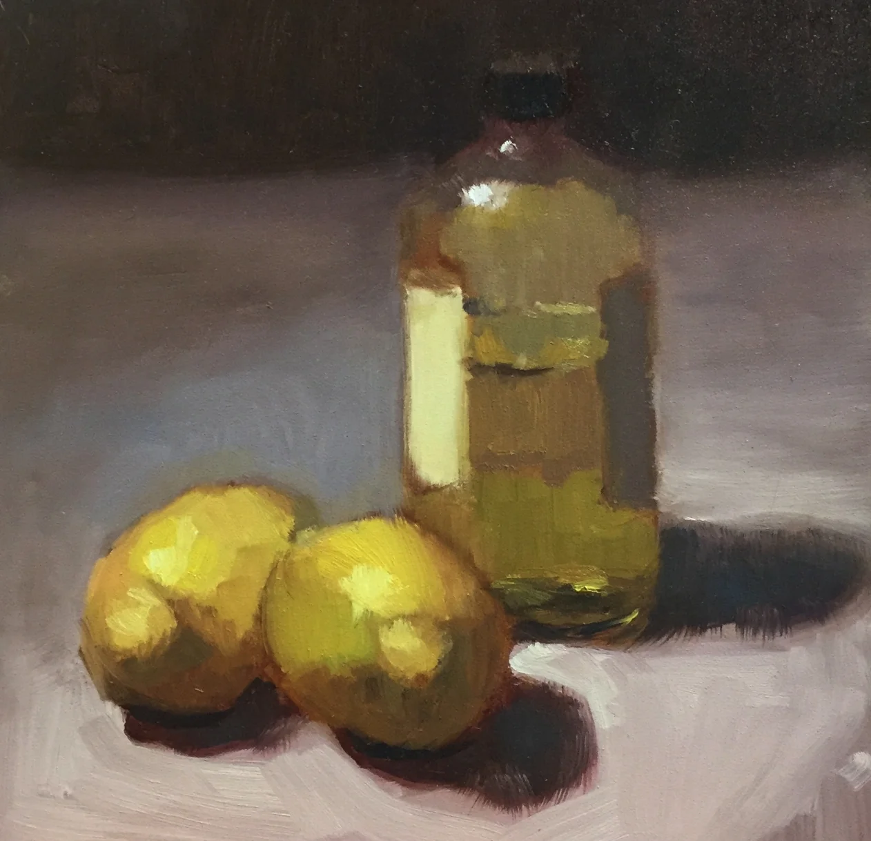 Bottle with lemons