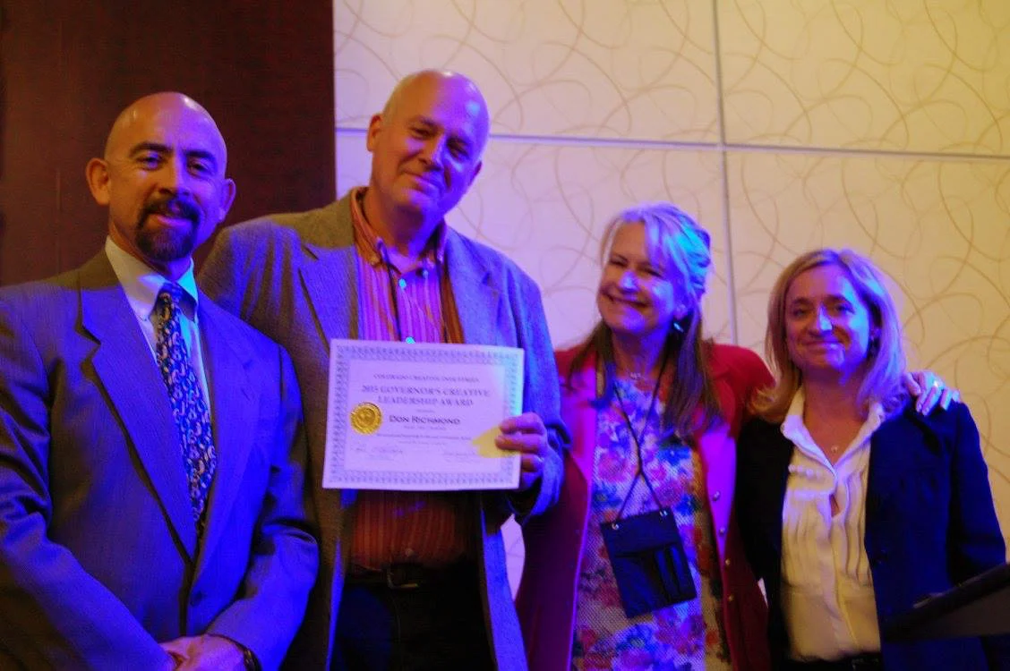 Left to right is Lieutenant Governor Joe Garcia, me, CCI Director Margaret Hunt, and Fiona Arnold, the Executive Director of the Colorado Office of Economic Development.