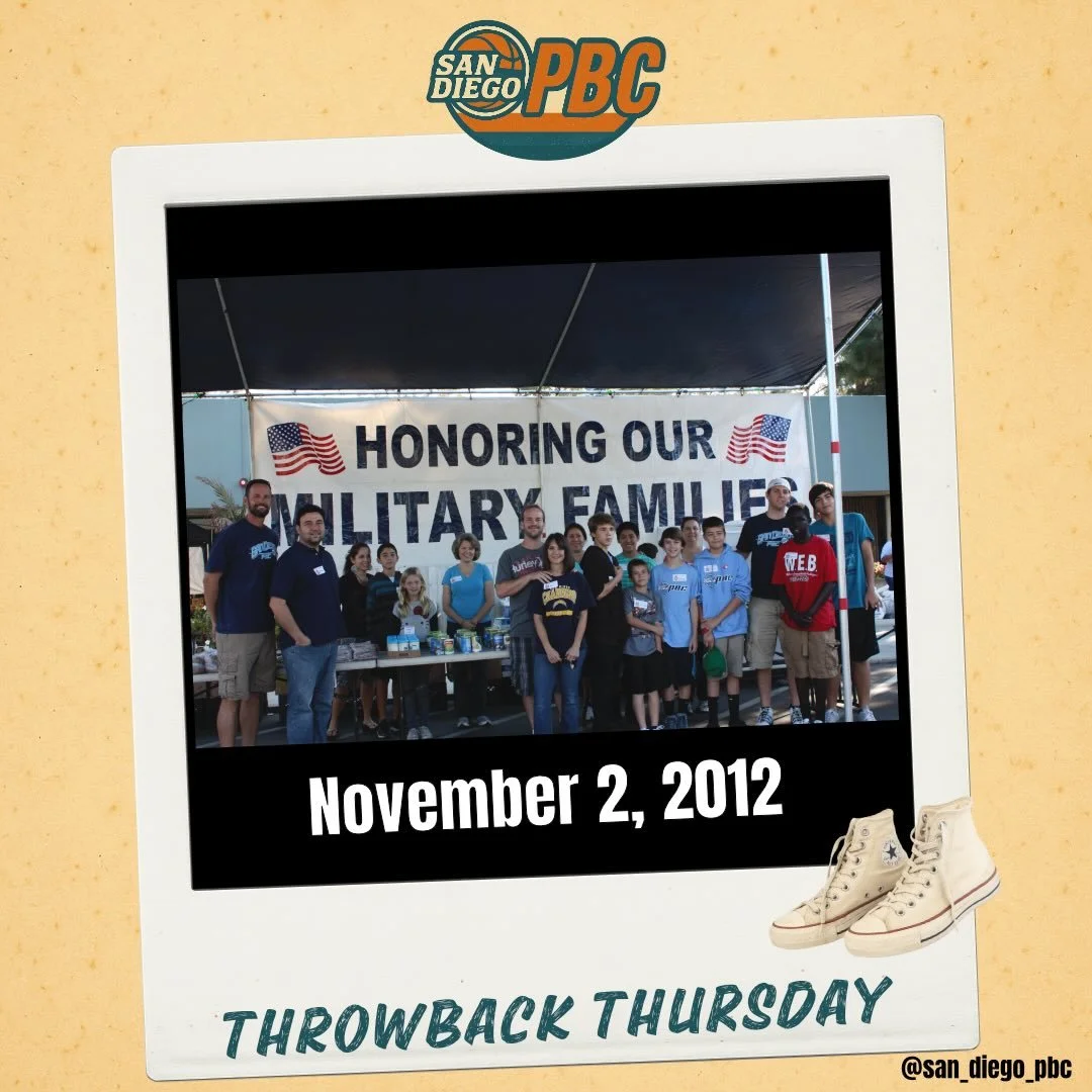 Throwback to November 2, 2012 🇺🇸💙 A reminder that PBC has always been about more than basketball &mdash; it&rsquo;s about showing up for our community.
Proud of this moment serving and supporting low-income military families here in San Diego. Gra