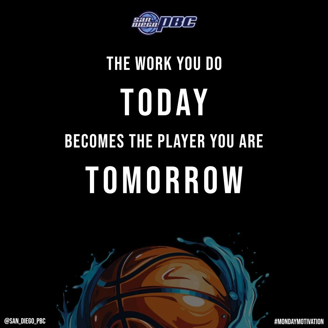 Monday Motivation 💪🏀 The best players aren&rsquo;t built in games &mdash; they&rsquo;re built in the days no one sees.
Show up. Lock in. Keep stacking reps. Let&rsquo;s get better today, PBC Family 🔥

#MondayMotivation
#SanDiegoPBC
#PBCFamily
#Bas