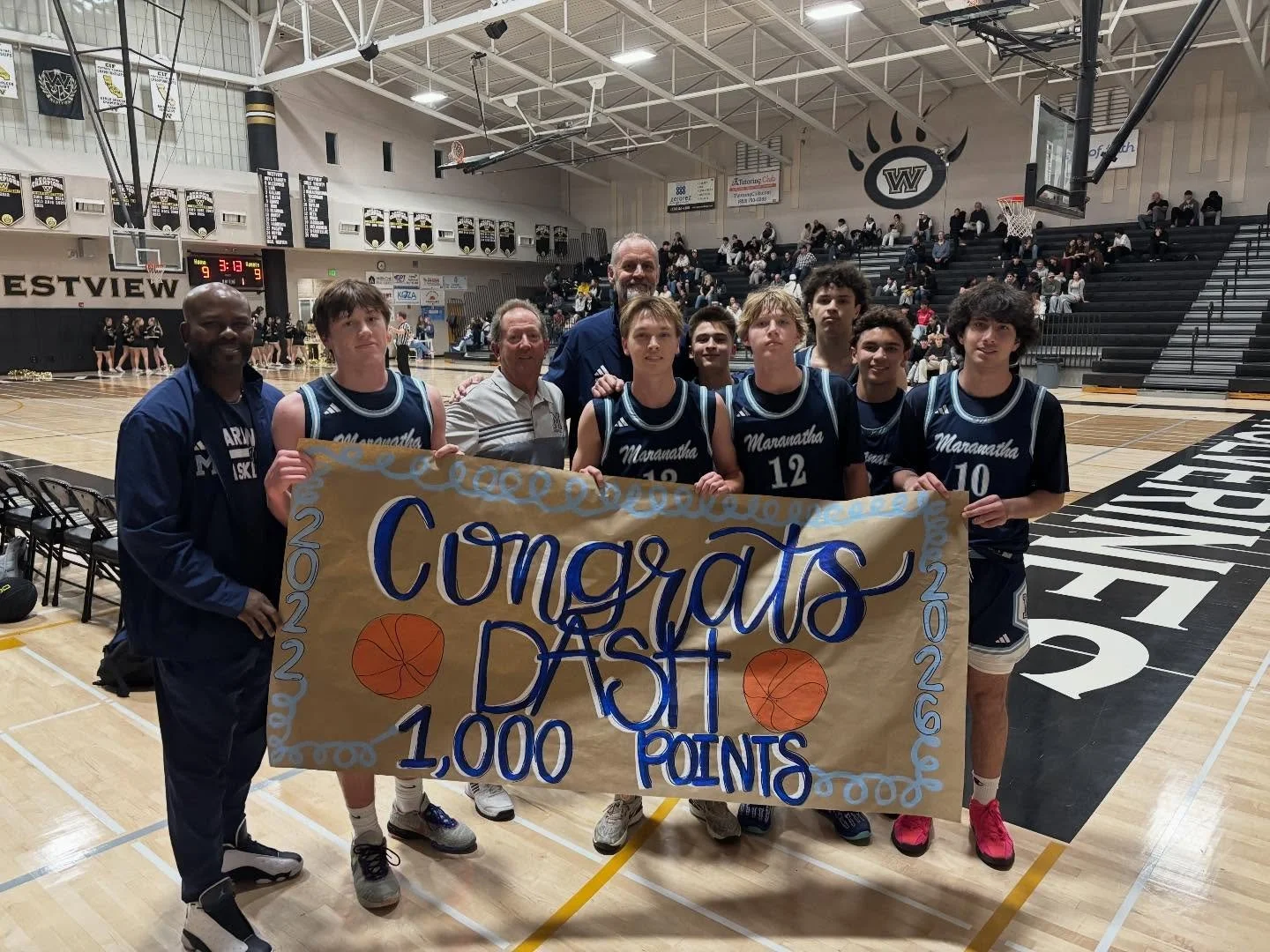 1,000 career points. ✅🔥 Last night, a former San Diego PBC standout hit a major milestone for Maranatha Christian &mdash; scoring his 1,000th career point.
Proud of the work, discipline, and consistency it takes to reach this moment. Once PBC, alway