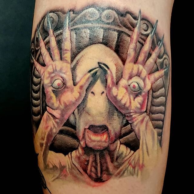 the pale man from Pans Labyrinth done by Bryan Proteau at Old Crow Tattoo  in Oakland CA  rtattoos