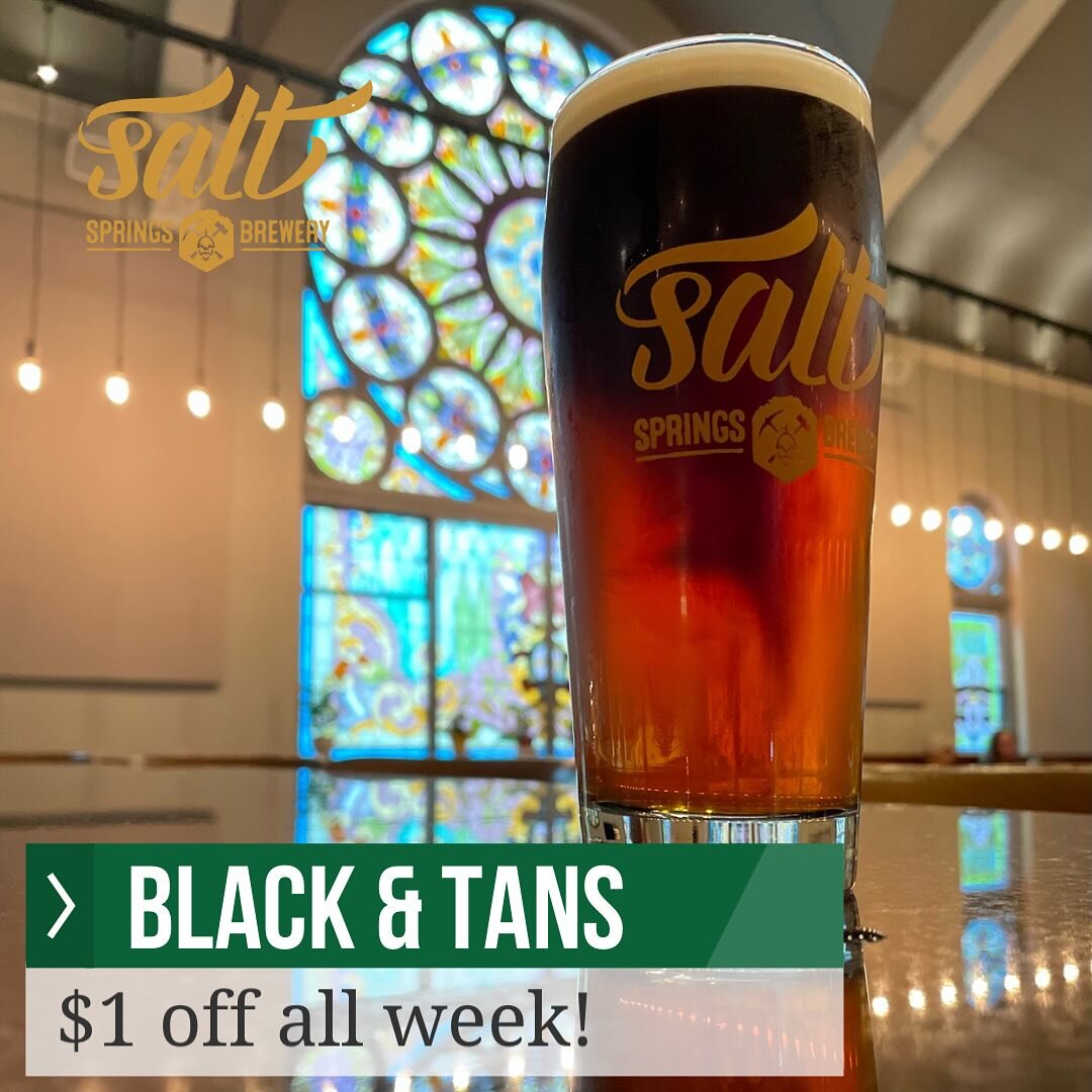 We're celebrating St. Patty's all week long with $1 off black &amp; Tans! ☘️