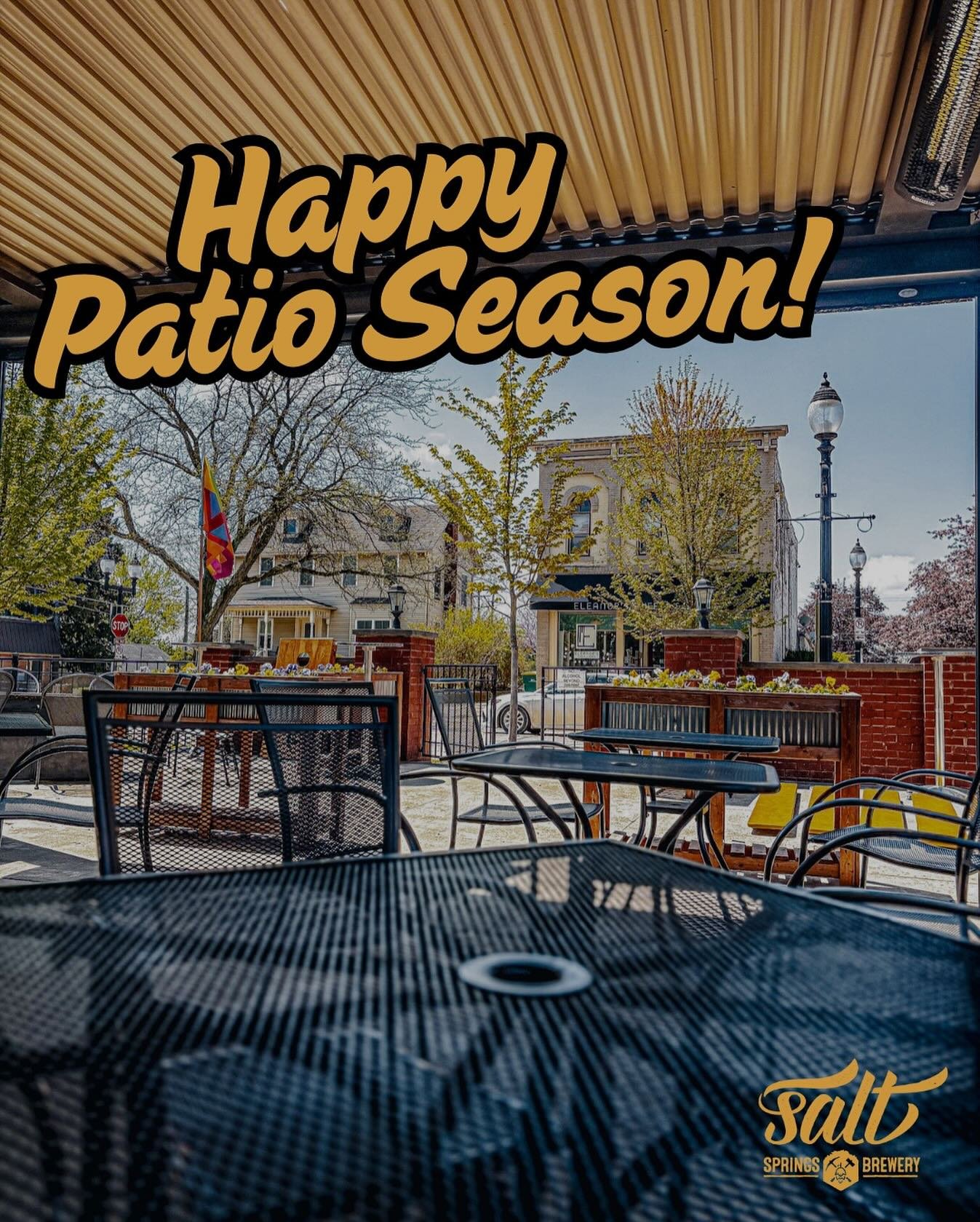 Join us today at Salt Springs Brewery! ☀️ Gorgeous weather, perfect pergola vibes, open until 8:30 PM! 🍻 

#SaltSpringsBrewery #CraftBeer #OutdoorVibes #MichiganBrews