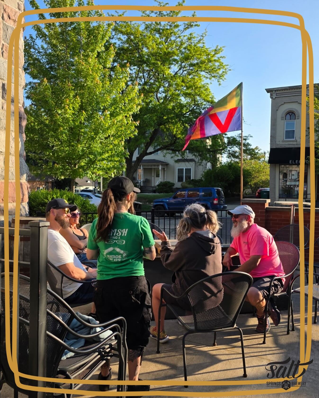 We absolutely love our regulars&mdash;the heart of our Biergarten&mdash;who gather around the fireplace, sharing laughs and enjoying their favorite brews. 🍻🔥 

#SaltSpringsBrewery #Biergarten