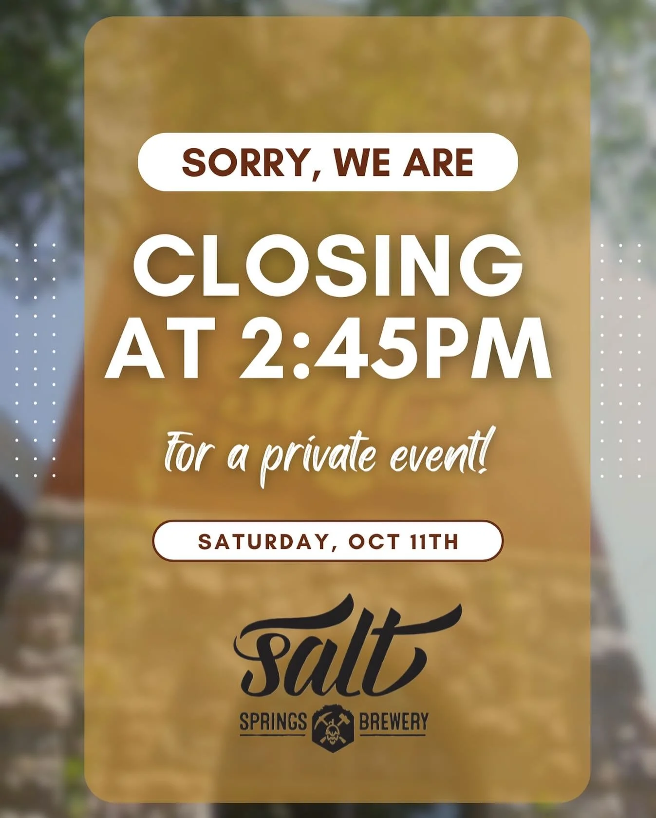 We will be open for regular business hours tomorrow! 11:30am - 8:00pm