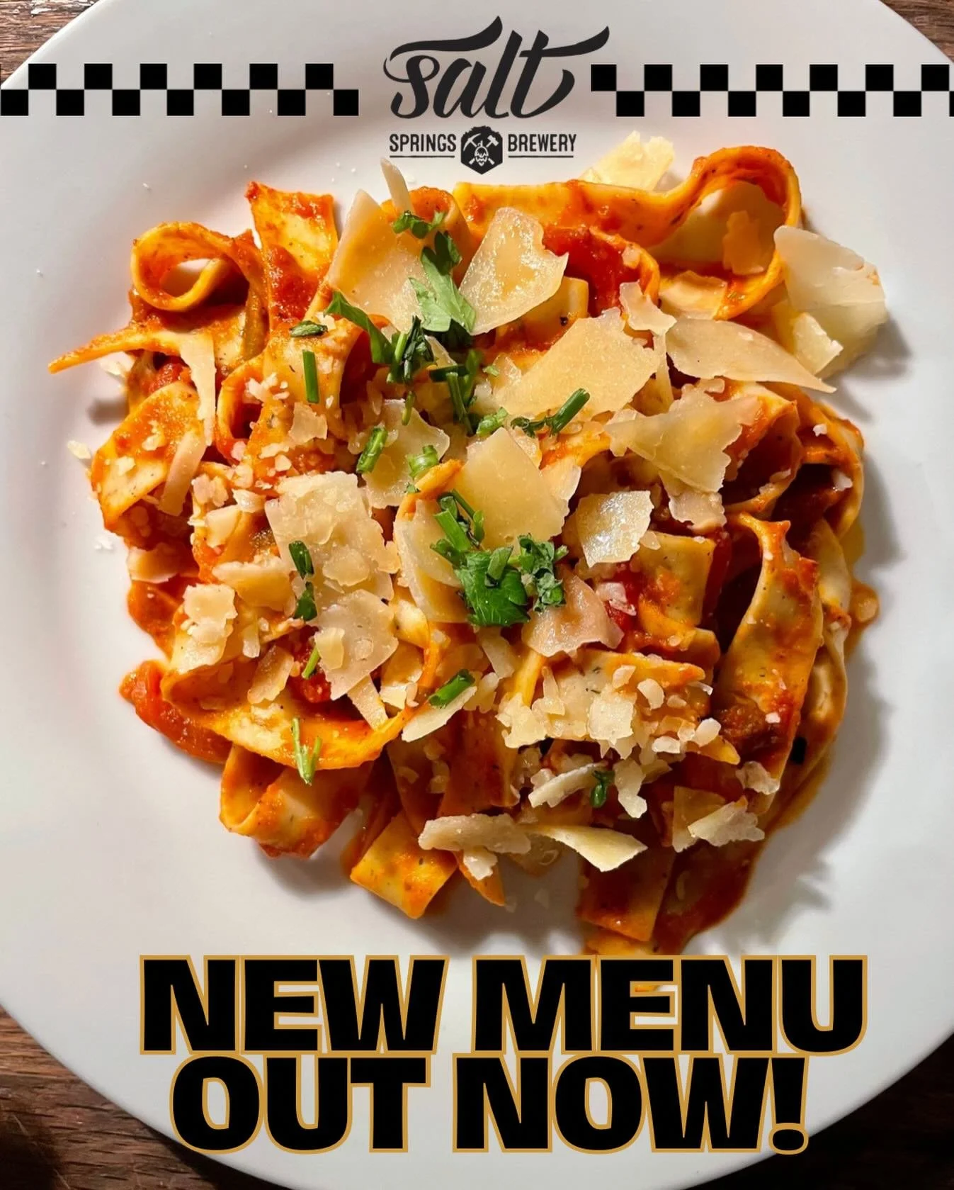🚨🚨NEW MENU DROP 🚨🚨 
From creamy Mushroom Risotto to fiery Pappardelle Diablo and our bold Chicken Tikka Masala... dinner just got a whole lot more delicious at Salt Springs!
Come taste the fresh scratch-made magic. Who&rsquo;s joining?
#NewMenu #