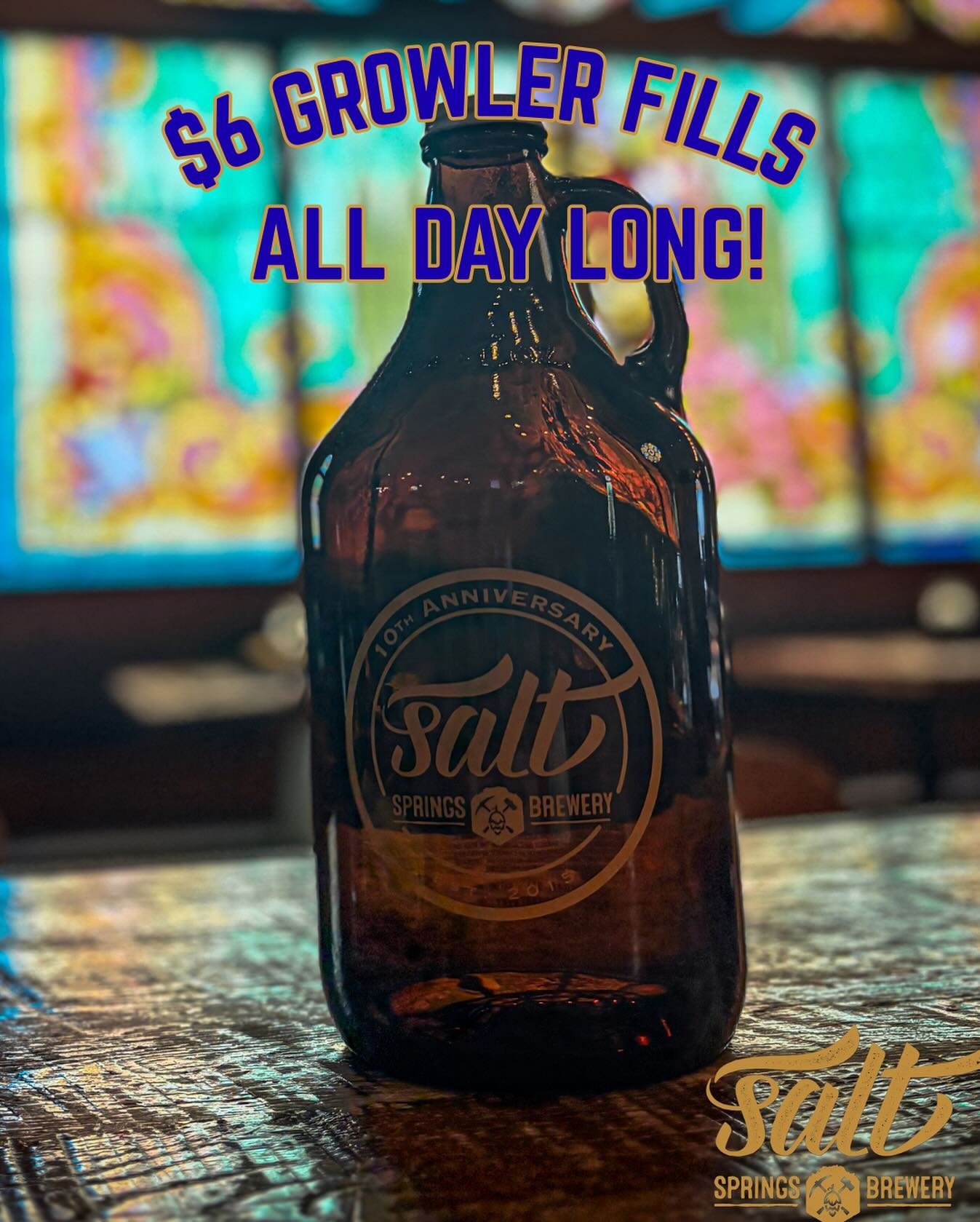 Beat the storm. Beat Ohio.
$6 growler fills all day long.
Fill up, hunker down, and let&rsquo;s watch
Michigan bury the Buckeyes under six inches of snow and a whole lot of
maize &amp; blue.
Salt Springs Brewery is open and pouring!