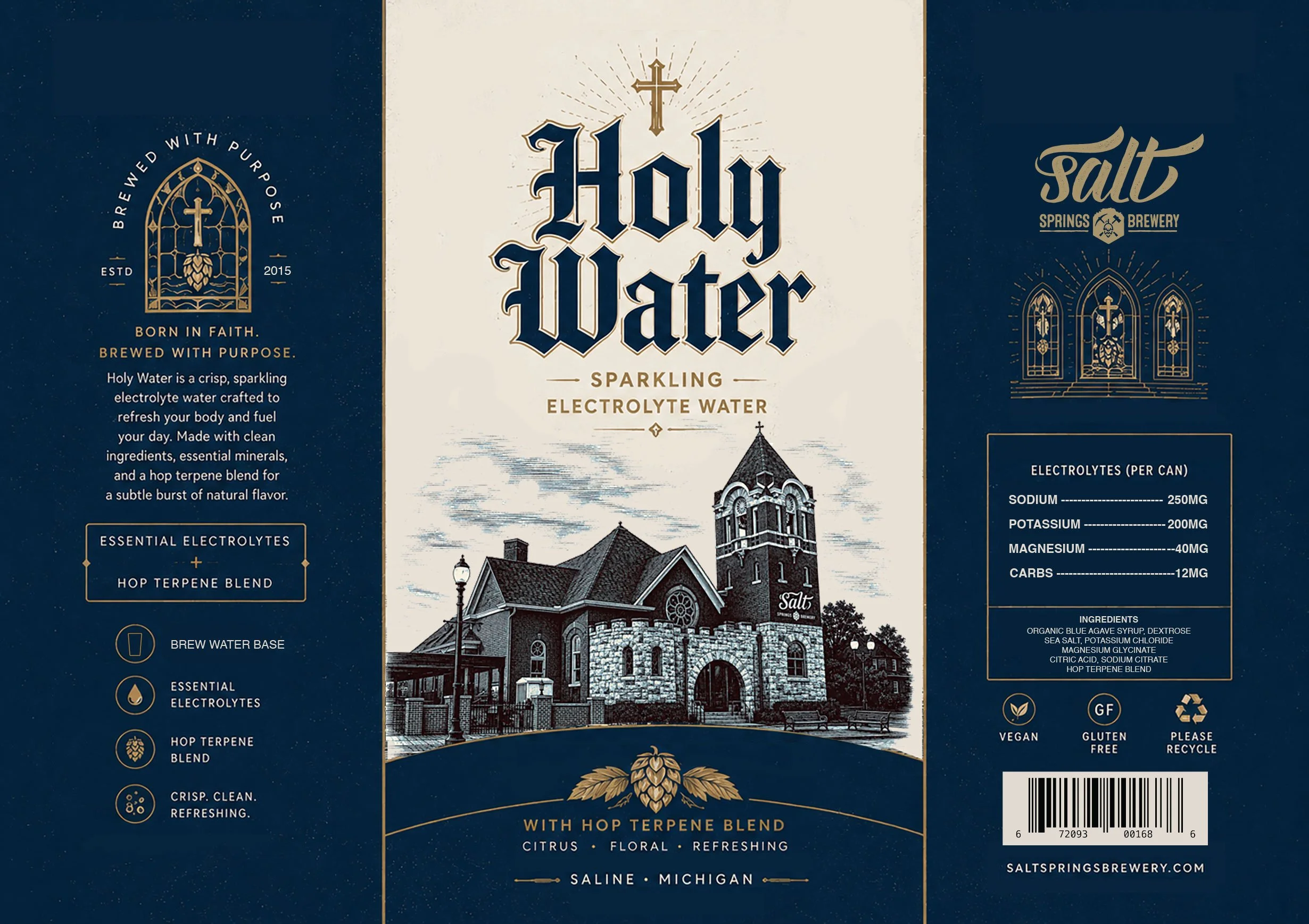 Holy Water non-alcoholic sparkling electrolyte hop water