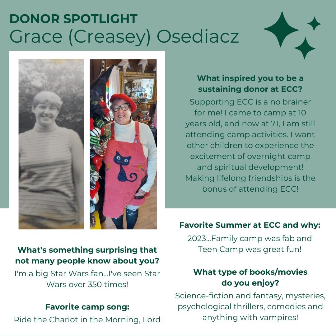 The next installment of our Donor Spotlight features Grace Osediacz!

Interested in becoming a sustaining donor? Email kaitlyn@eccri.org to learn more!