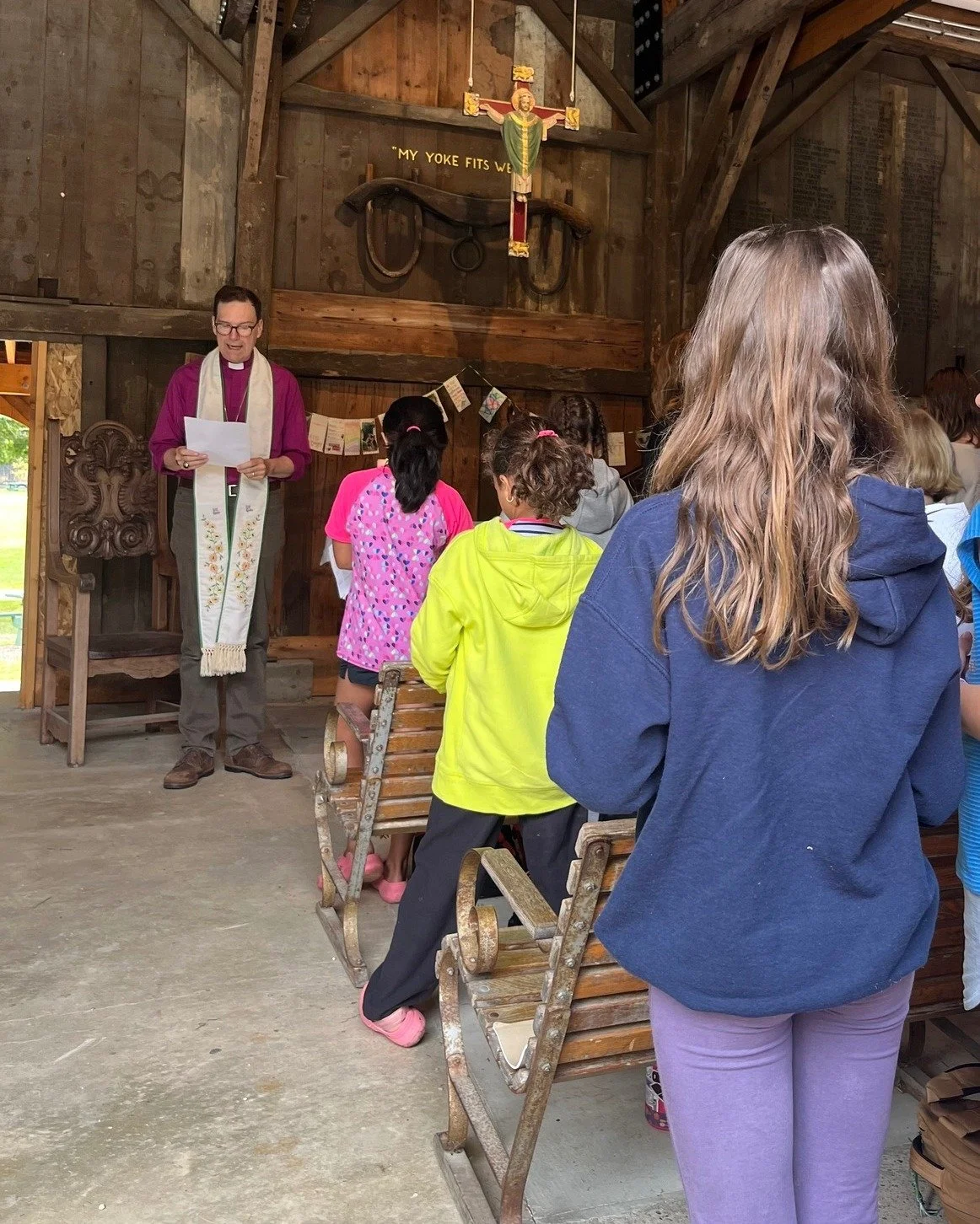 A heartfelt thank you to Bishop Knisely for joining us at Children&rsquo;s Camp this morning to celebrate the Eucharist! It was such a joy to gather in worship, surrounded by the energy and curiosity of our campers and staff. 
#eccri #summercamp #Cam