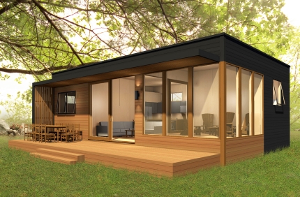 Here's a sample of a factory built modular home that would be ideal for a detached ADU from Altius Rapid Systems Architecture - photo: sustain.ca