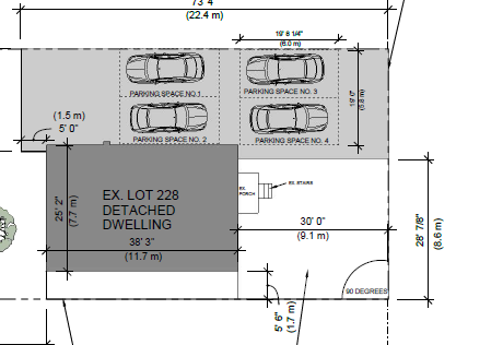 Here's a project we did in Burlington, which required FOUR parking spaces