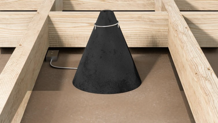 A Tenmat fire separation cover for recessed lighting