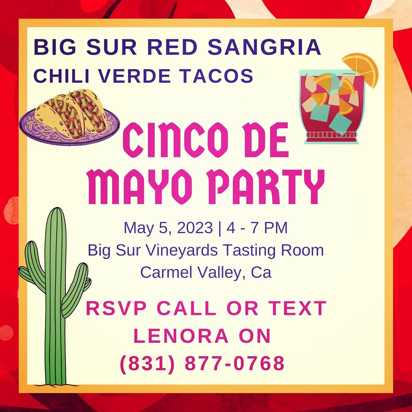 Well it&rsquo;s been a few years since I made my famous Sangria! Stop in tomorrow for a glass and a couple of street tacos. Let&rsquo;s celebrate! Hope you can join us. #cincodemayo #redwinesangria #winetasting #seemonterey #montereywines @bigsurvine