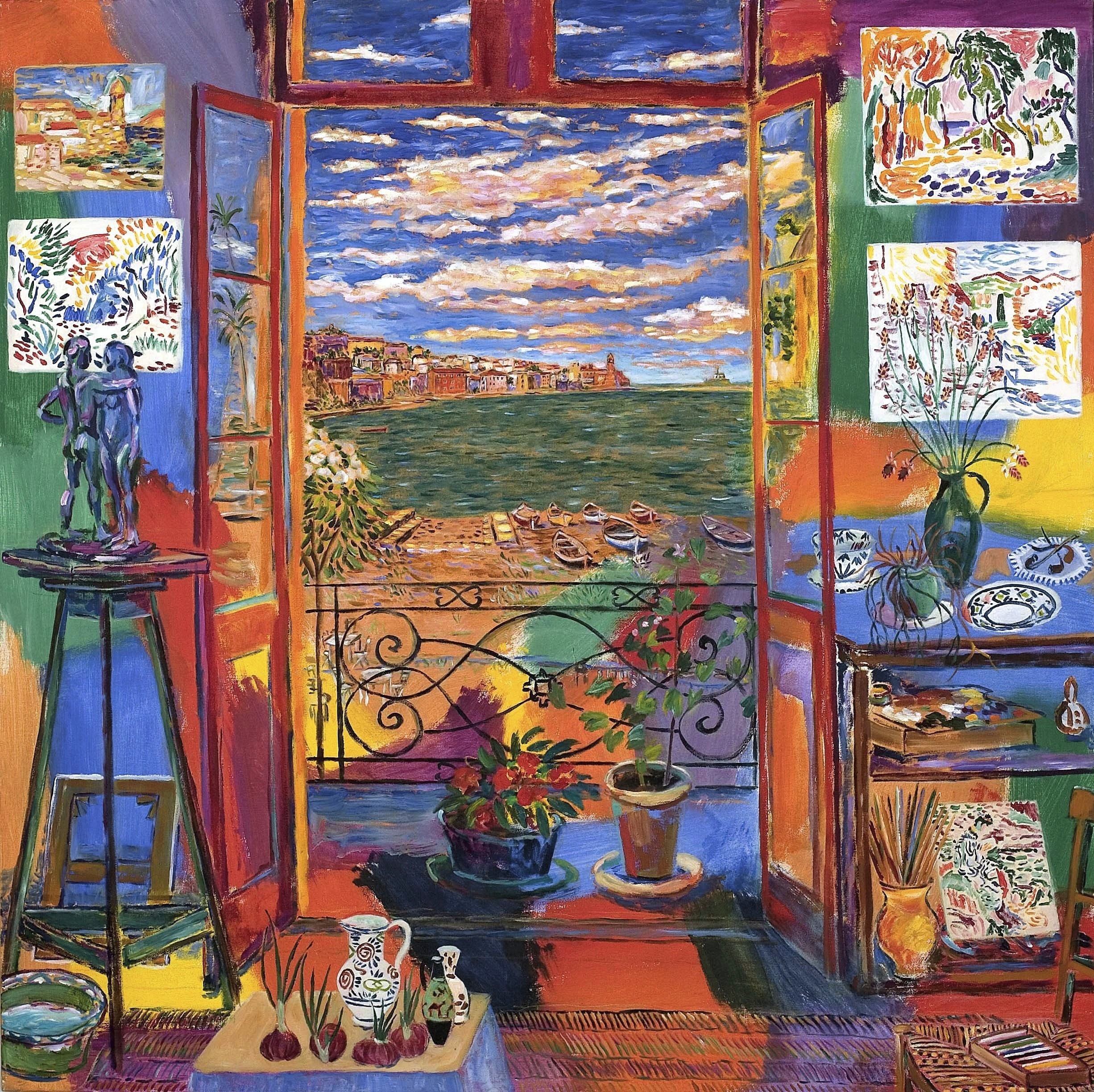 "Matisse's Studio in Collioure," mixed media on canvas, 66 x 66 in, 2005, Damian Elwes