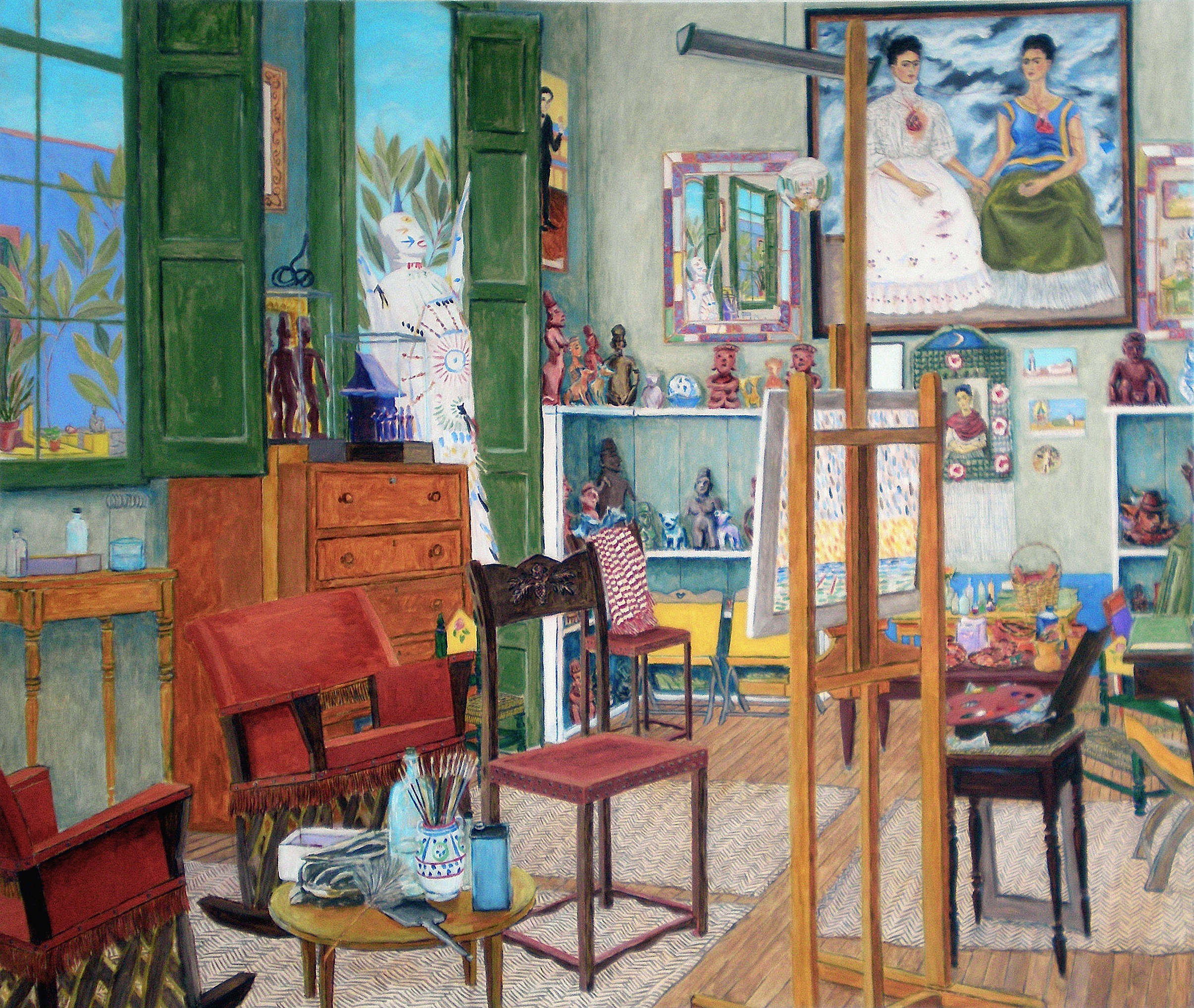 "Frida Kahlo's Studio in Coyoacan," mixed media on canvas, 62 x 72 in, 2008