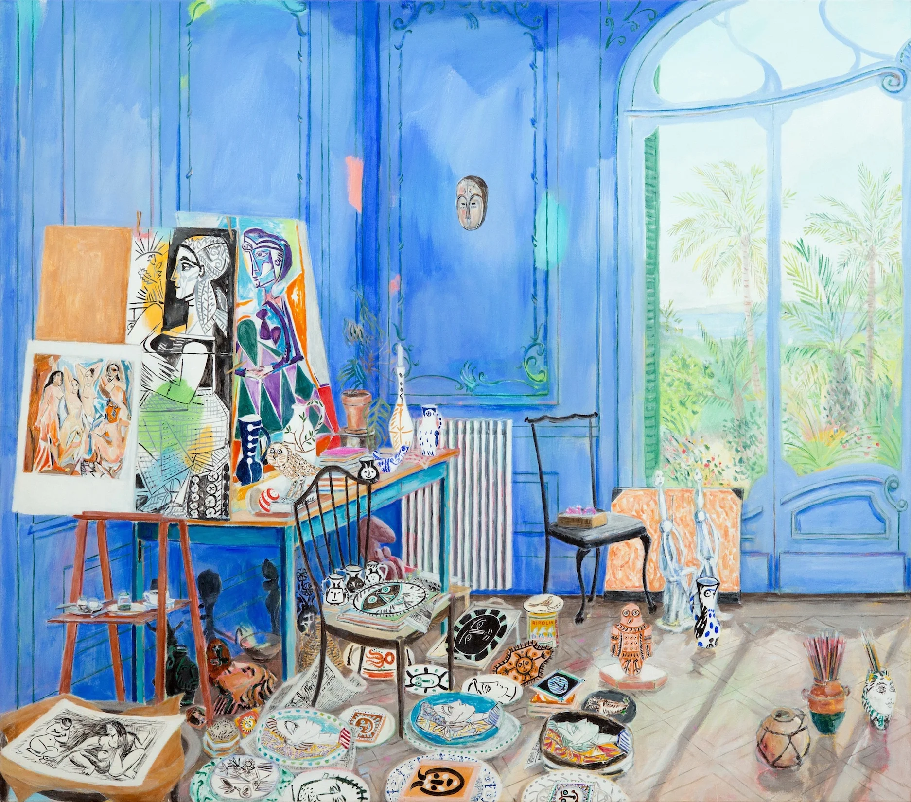 "Picasso's Villa," Panel IV, 66 x 74.5 in (168 X 189.23 cm)