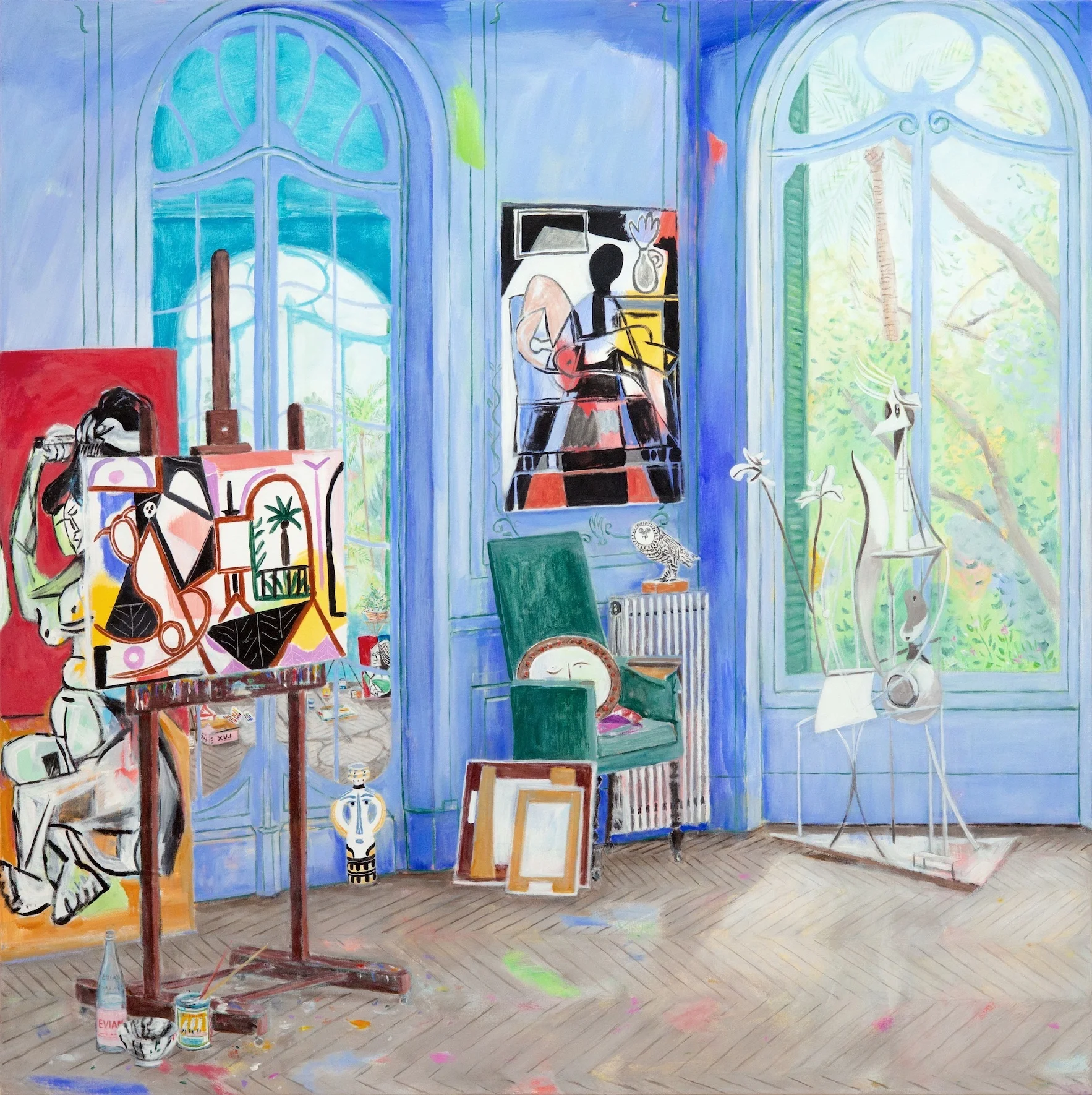 "Picasso's Villa," Panel I, 66 x 66 in (168 X 168 cm)