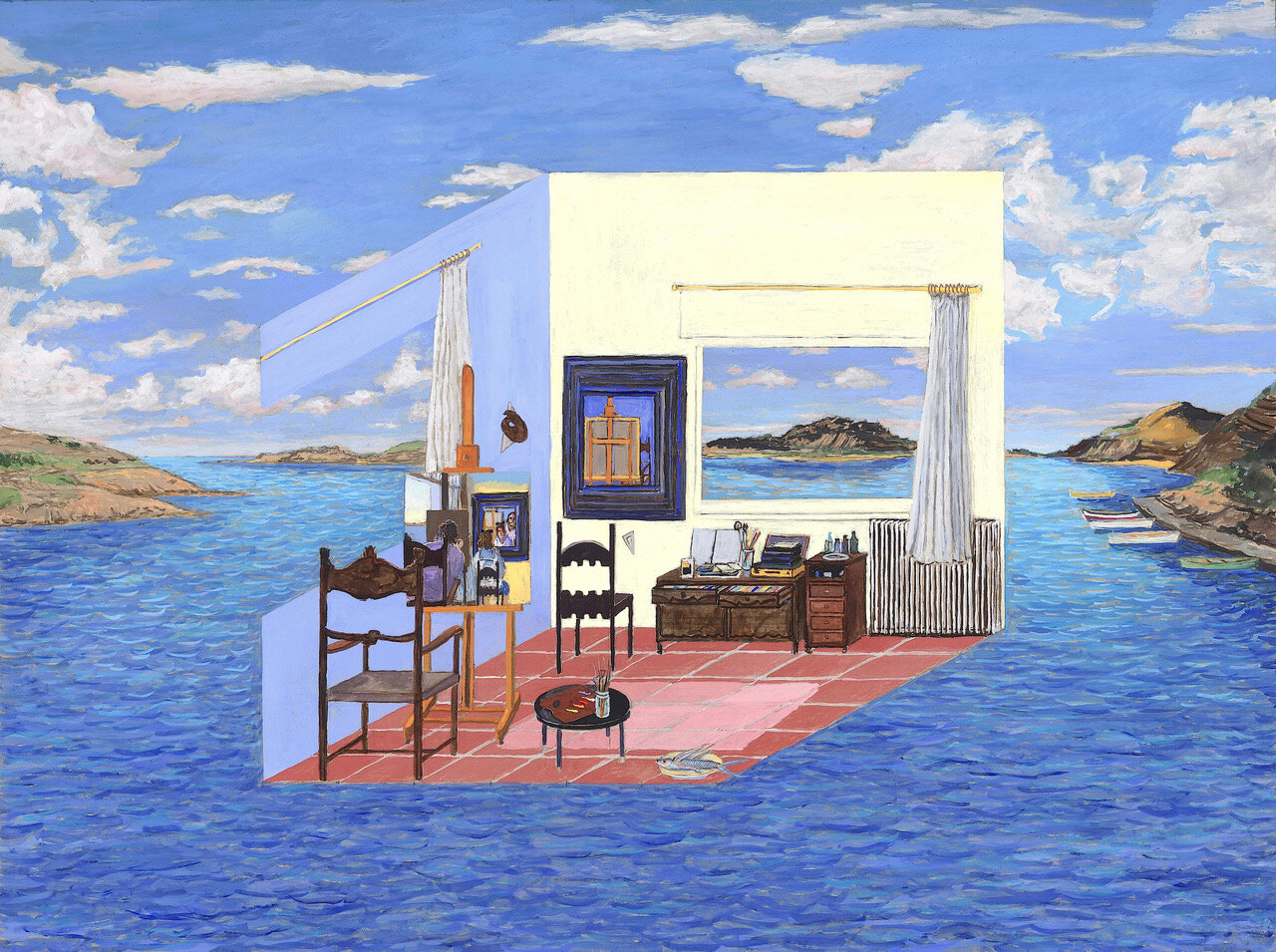  Dali's Studio, 2007, gouache on board, 50.5 cm x 67.8 cm   