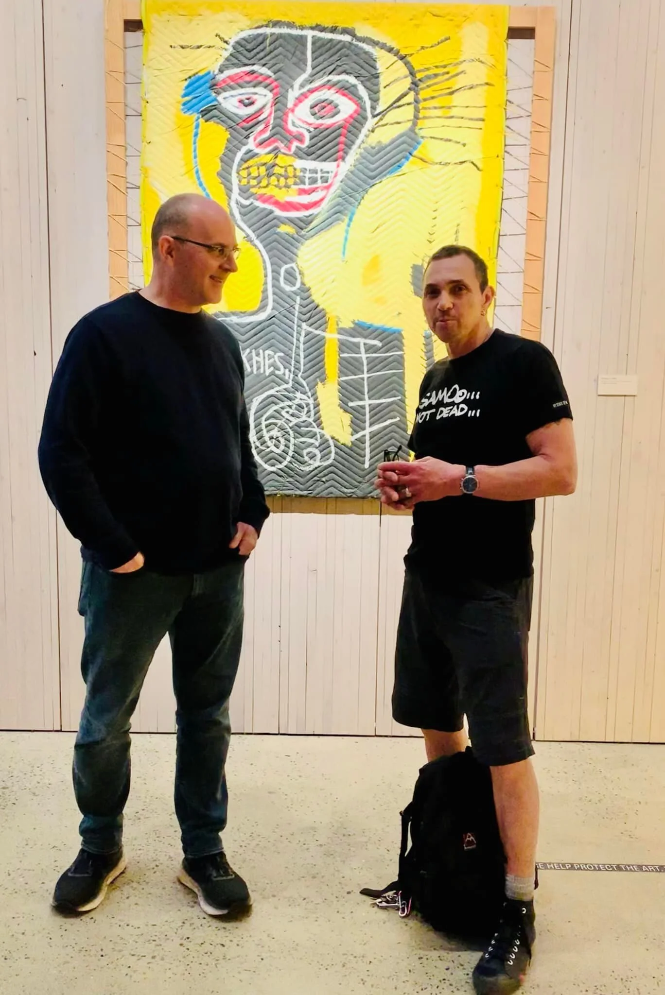 Visiting &ldquo;King Pleasure&rdquo; in NYC with the legendary Al Diaz, Basquiat&rsquo;s Samo graffiti partner, was insightful and very inspiring. #basquiat #jeanmichelbasquiat #samo #nyc