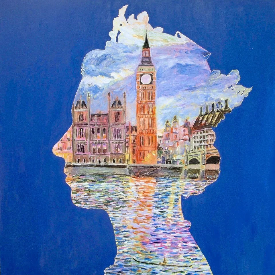 Queen Elizabeth ll, oil on canvas, 66 X 66in/168 x 168cm  #jubilee #platinumjubilee #queen #queenelizabeth