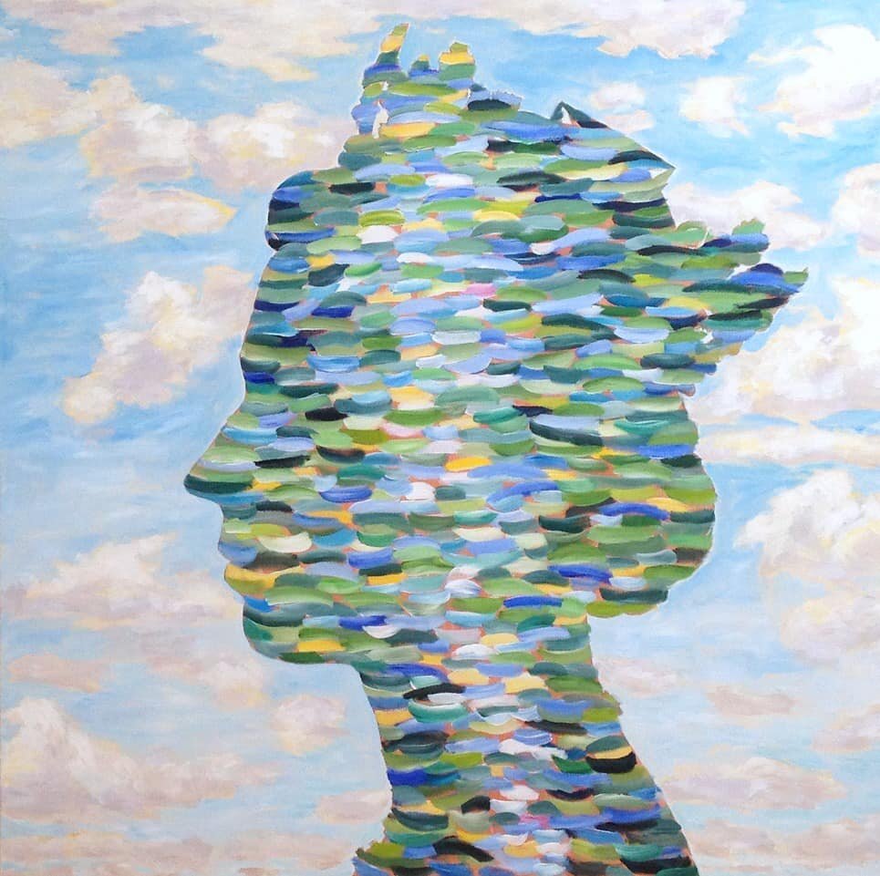 Sunlight on the Thames, 168 x 168cm/66 x 66in