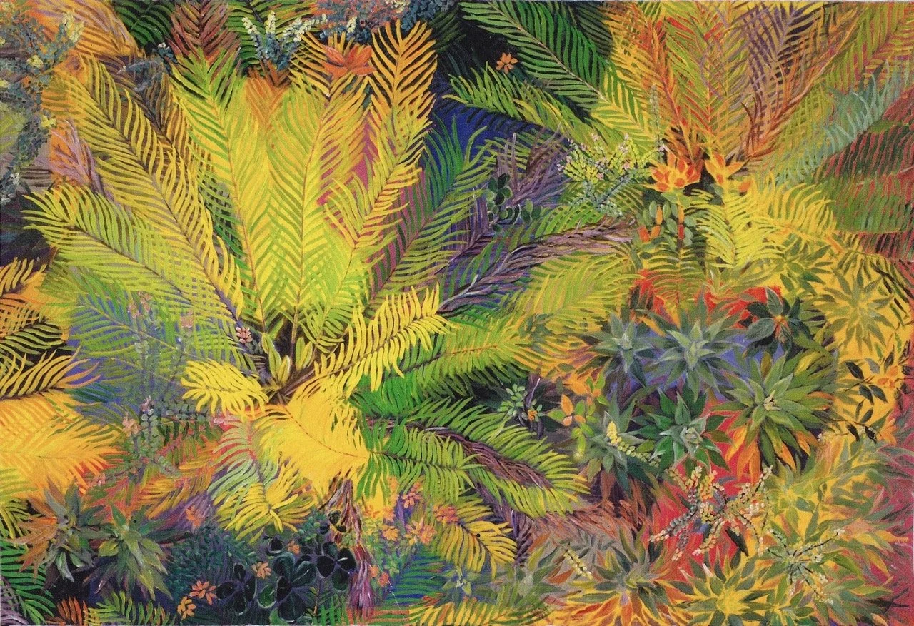  “One January I climbed that volcano with a friend. There was often no ground beneath our feet as we clambered through tunnels of exotic plants and fauna. Eventually we reached a colorful plateau just below the crater and there we found a source of t