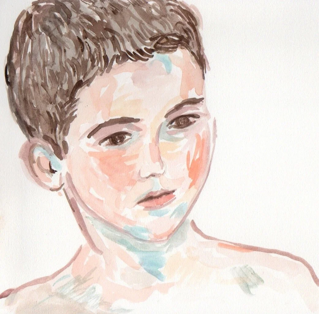 Aubrey age 8, watercolor on paper, 2008