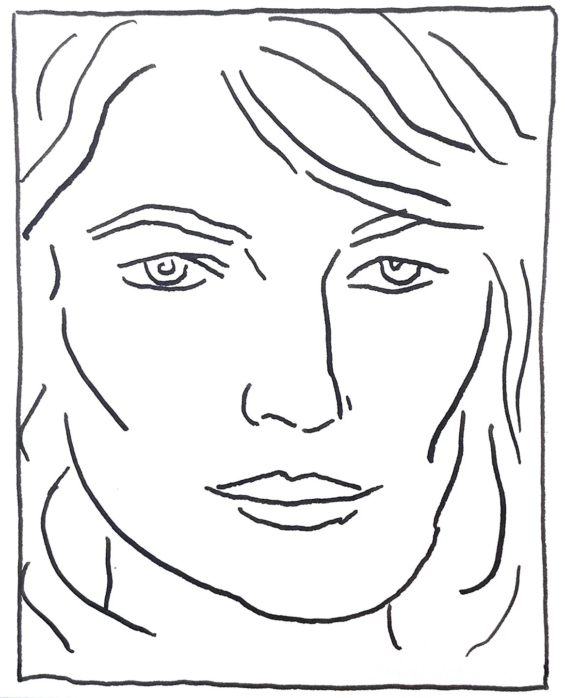 Charlotte Rampling, ink on paper