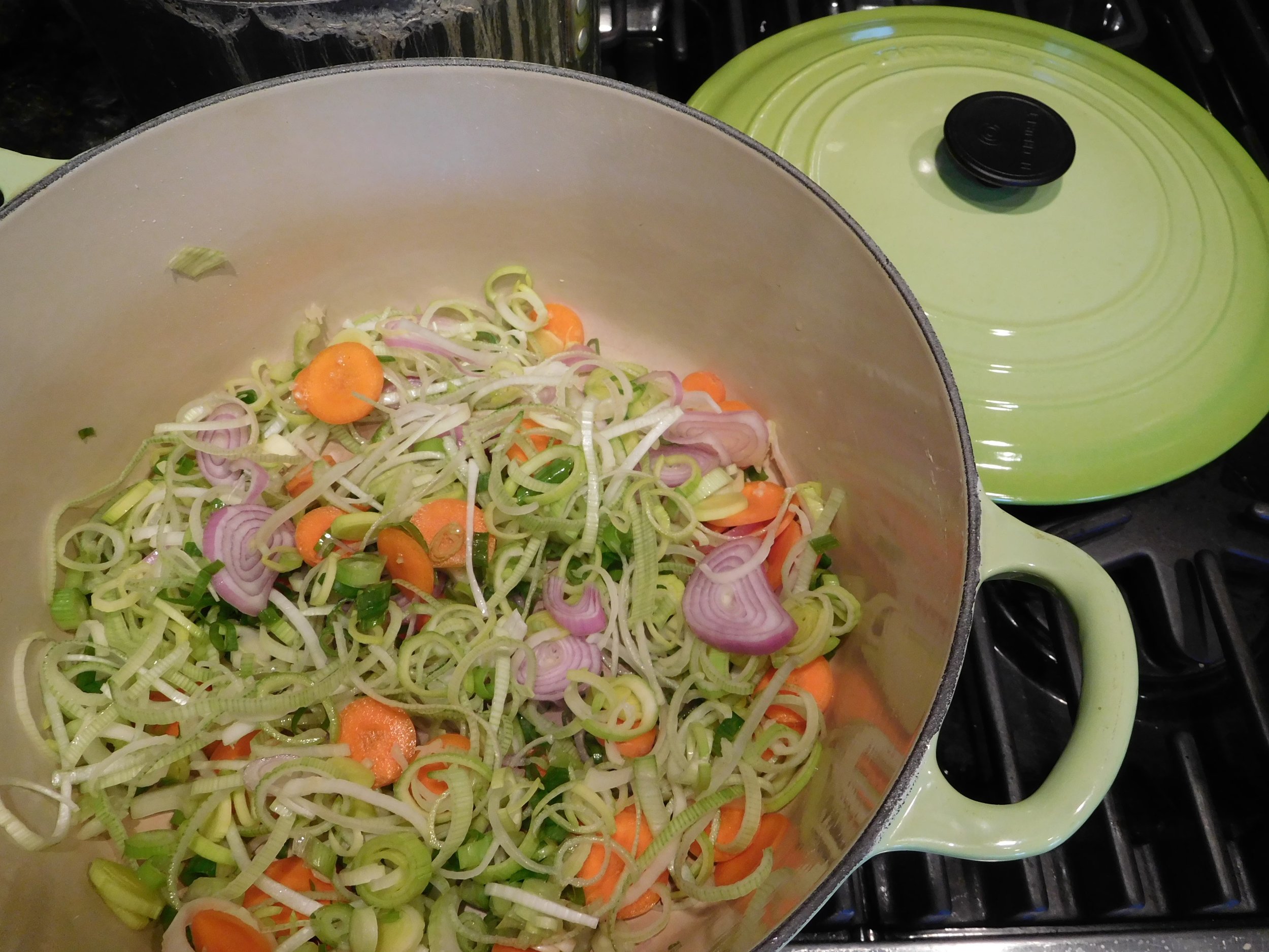 Greek lemon soup in pot.JPG