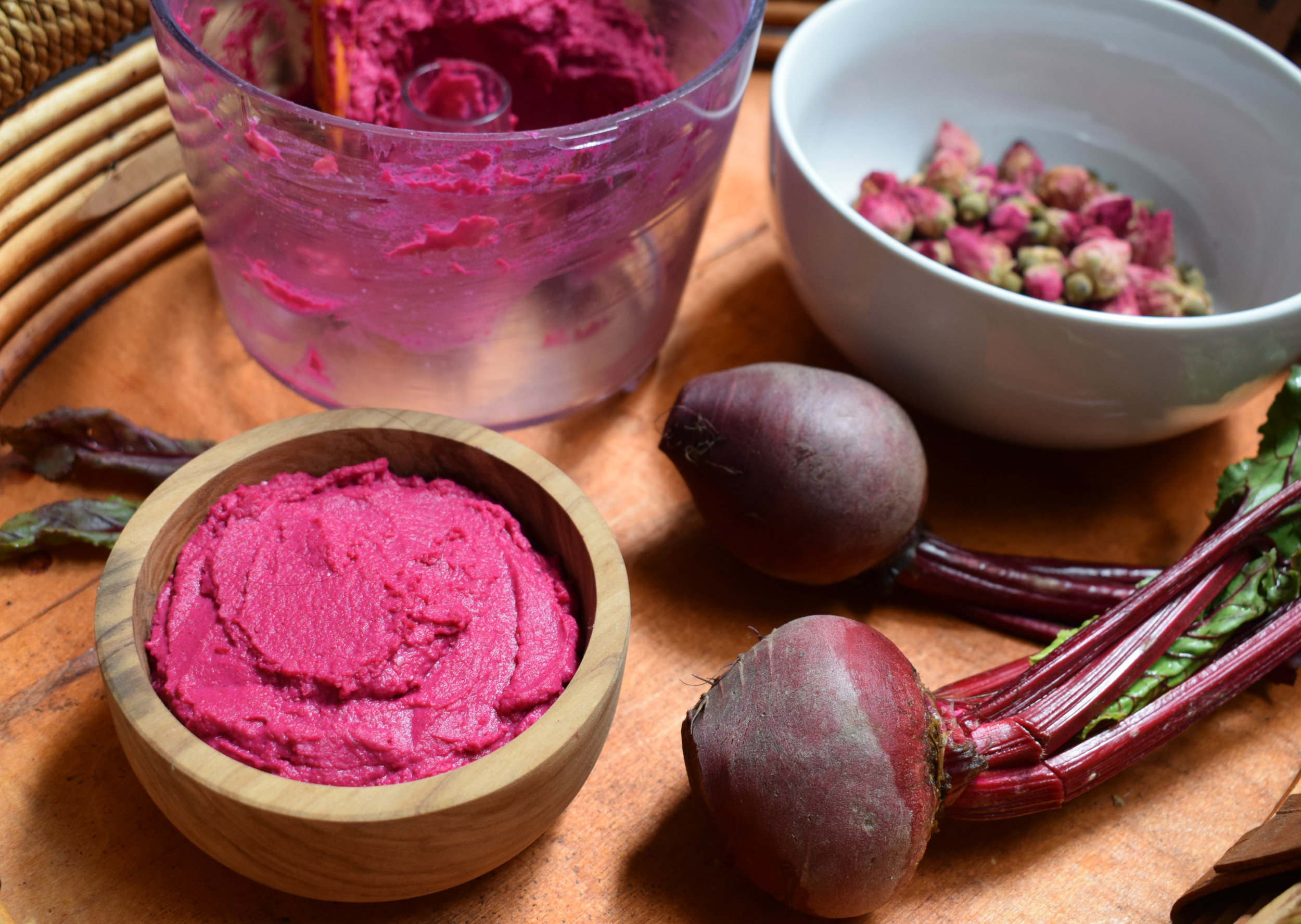 Beet hummus w food processor.JPG