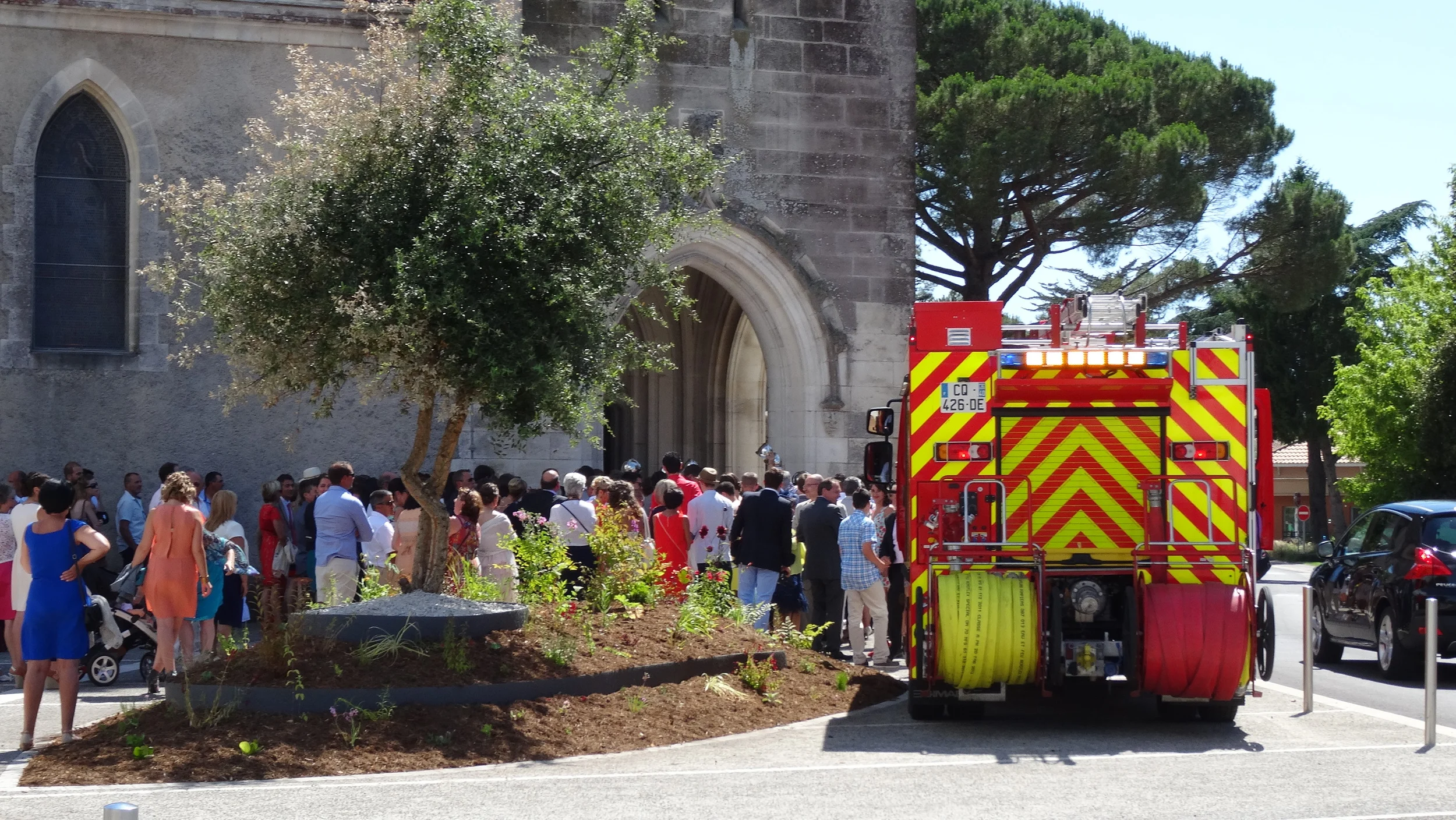Wedding in Léon. The daughter of a firefighter marring a firefighter. 