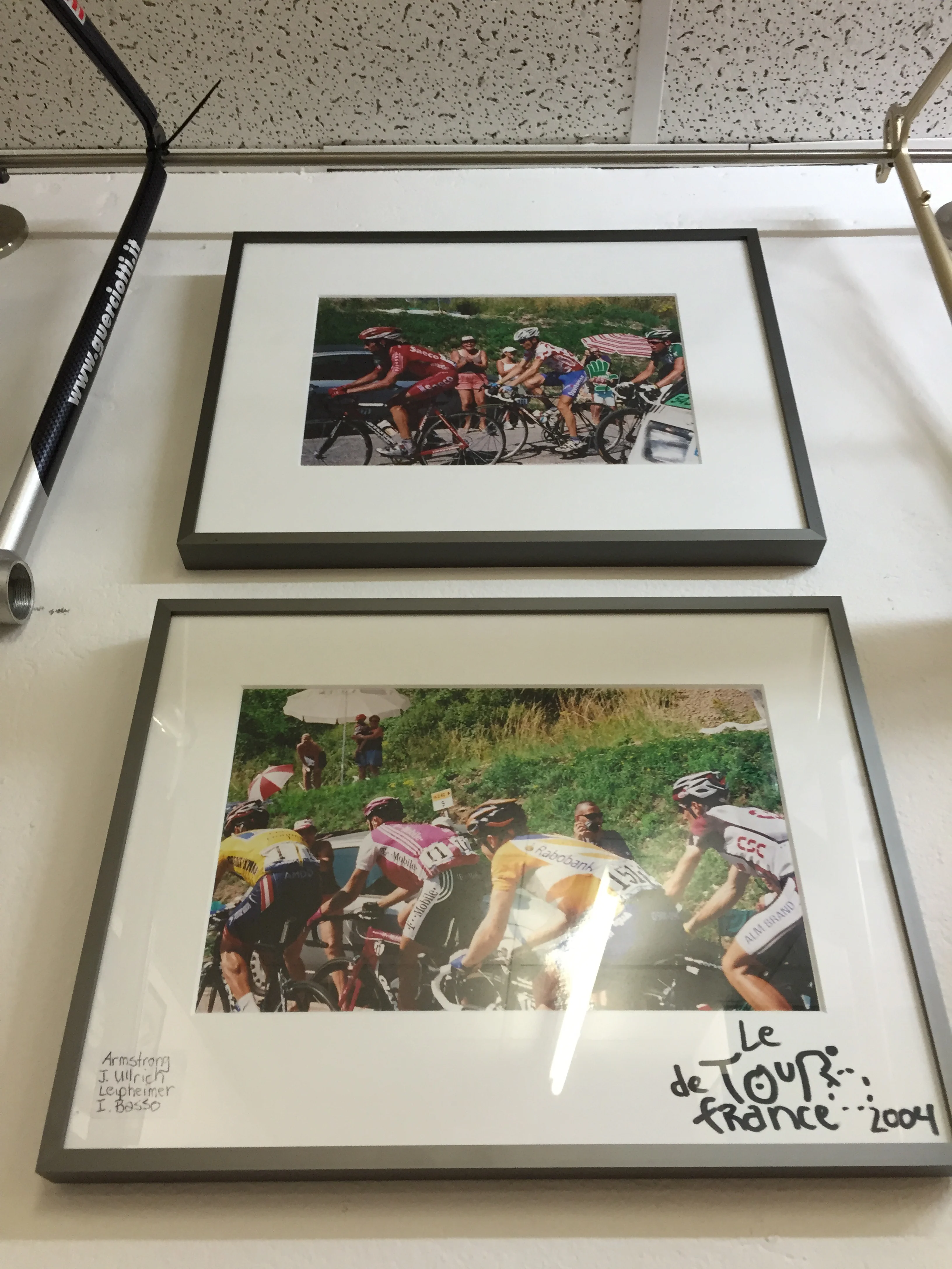 Le tour. Armstrong, Ullrich, Leipheimer, and Basso (from front to back). Arguably the best cyclists of my generation.
