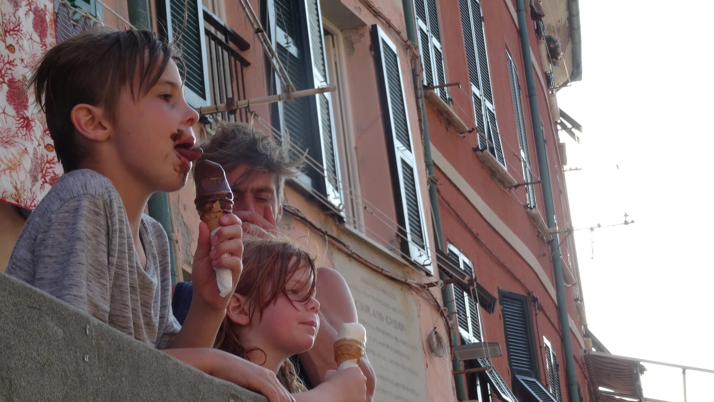 Tourists Enjoying Gelato - Vernazza