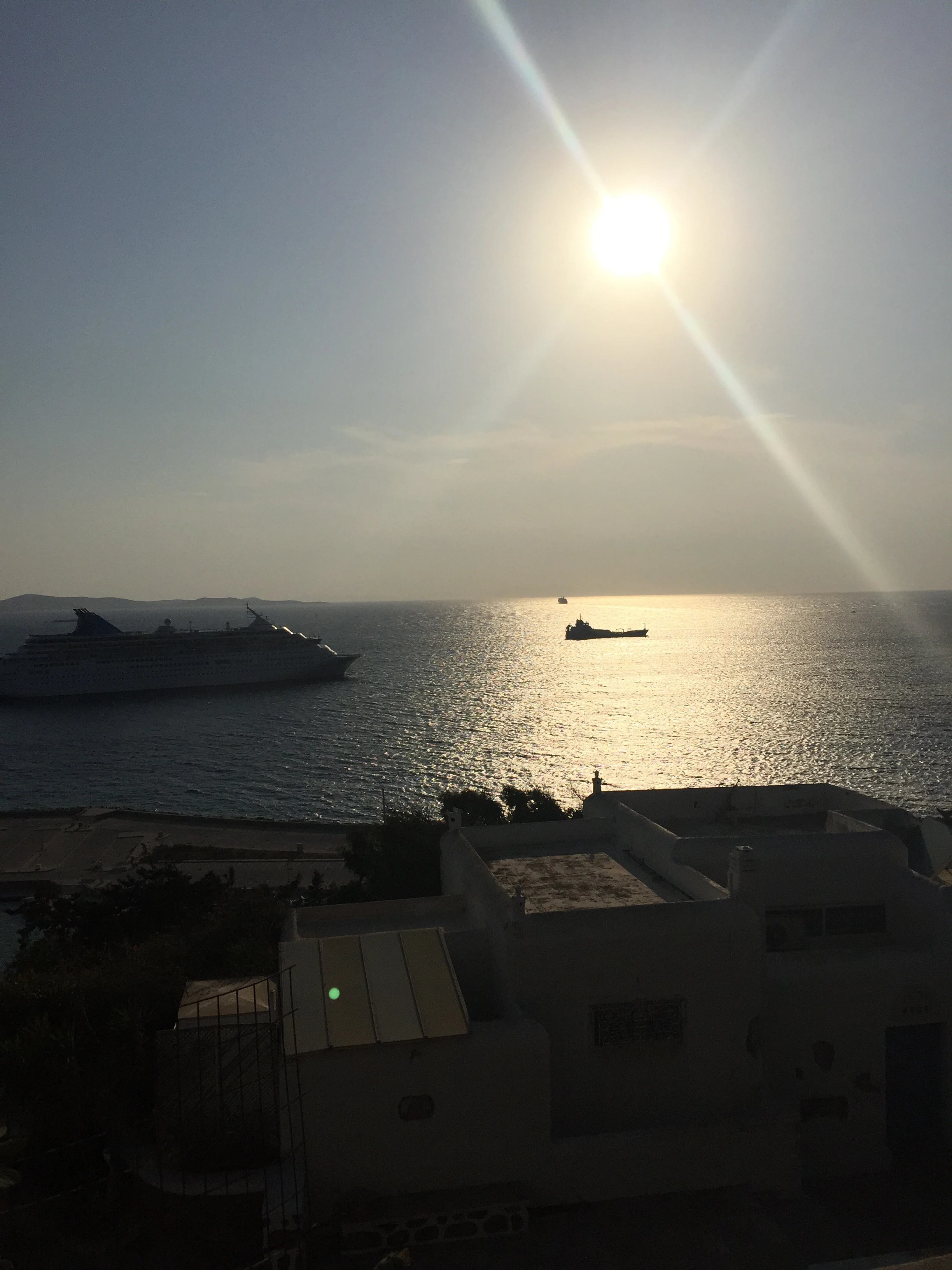 Mykonos cruise ship. There are plenty of these guys but I can't blame them, the view is pretty ridiculous. 