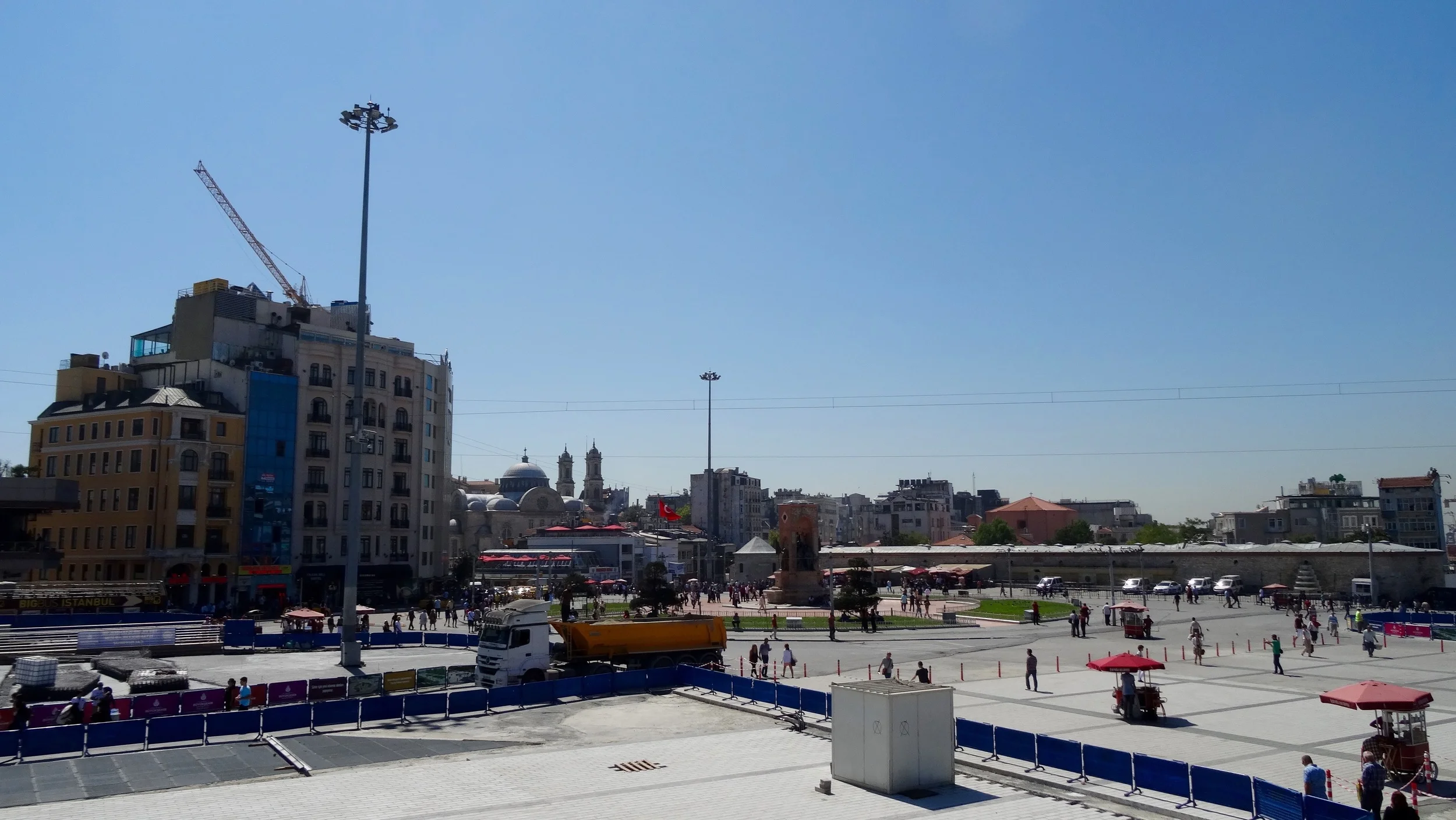 Taksim Square. The heart of Istanbul. This is the site of many demonstrations, including the 2013 Gezi Park protests. 