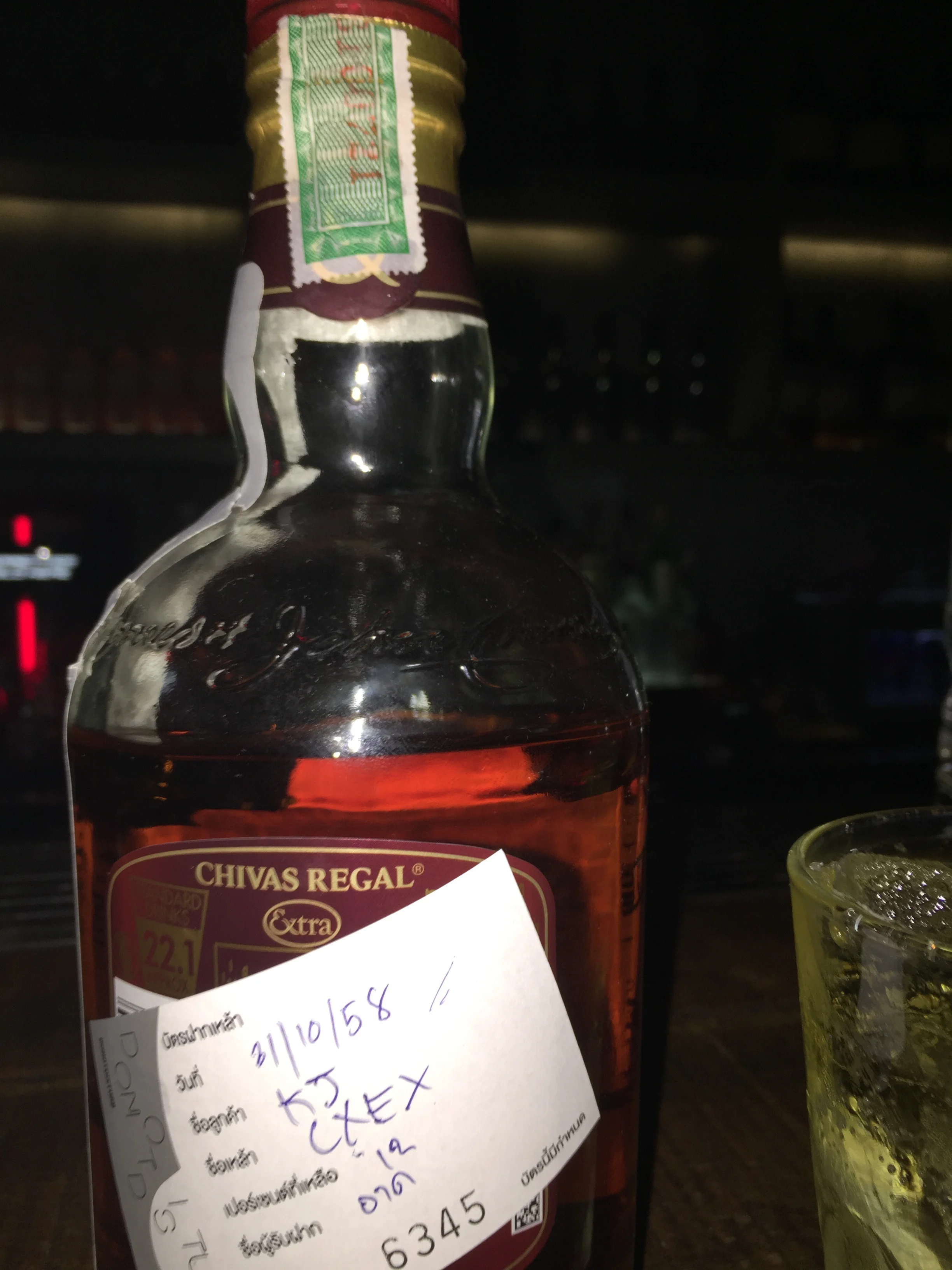 If you're at the club, or really any decent resturant in BKK, and you don't finish your bottle, no worries. Put your name on it and tell'em you'll be back to drink the rest next Saturday. Everyone buys a bottle when they go out because it's cheap and a quick way to make friends. 