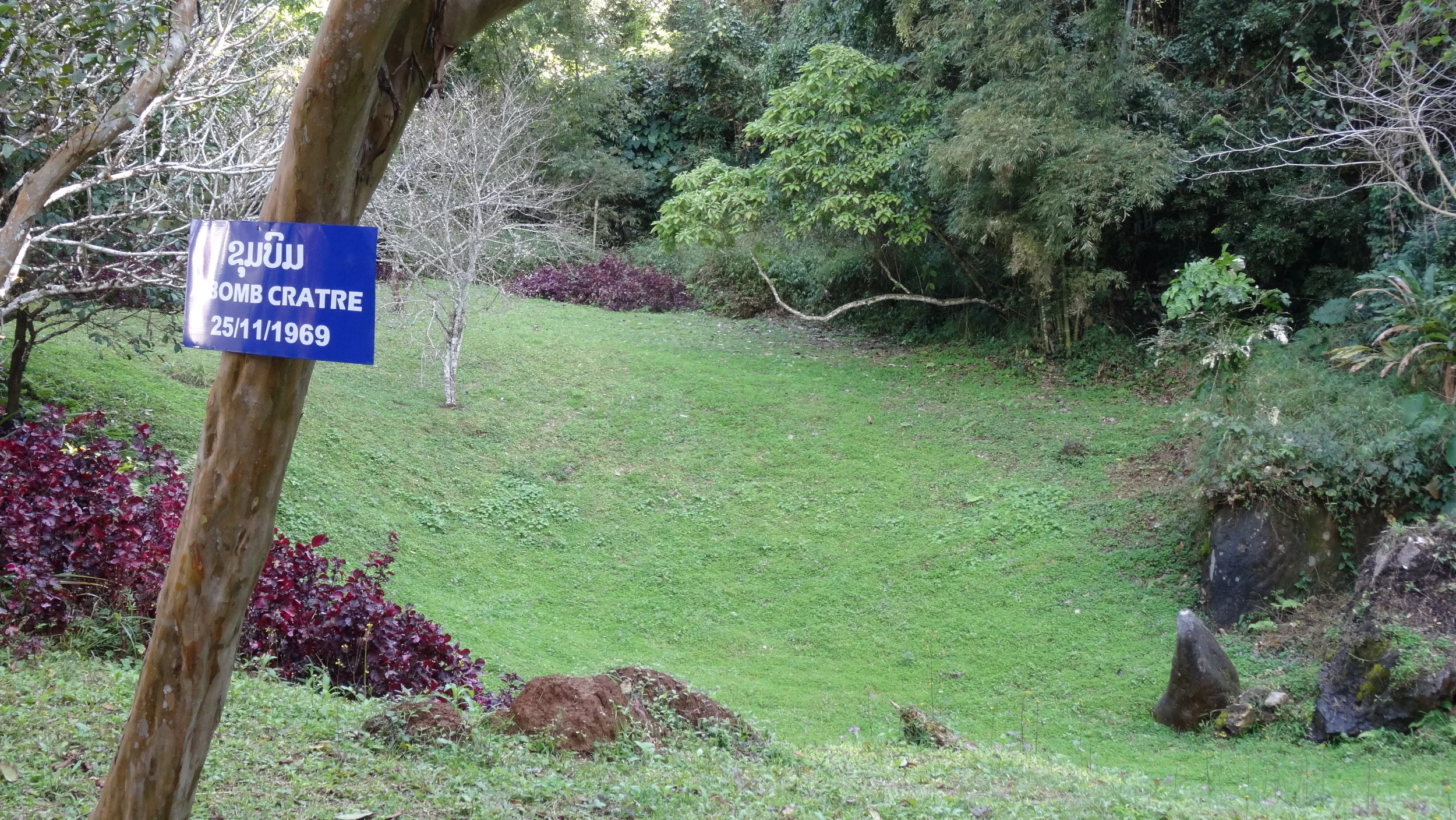 Bomb crater from a US mission in 1969. 