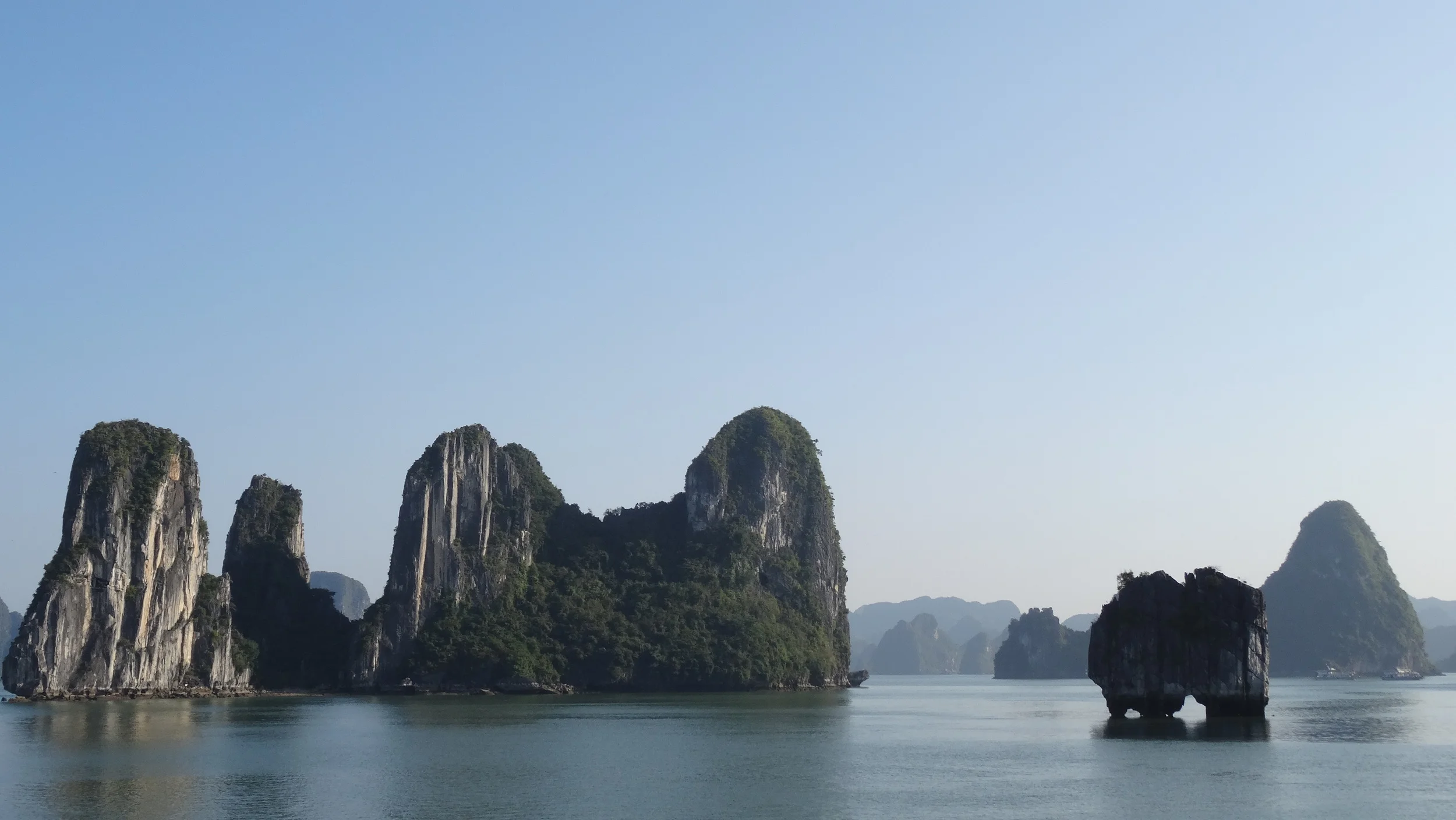 Ha Long Bay is a UNESCO world heritage site. With its limestone towers shooting up out of the South China sea, you can see why. 