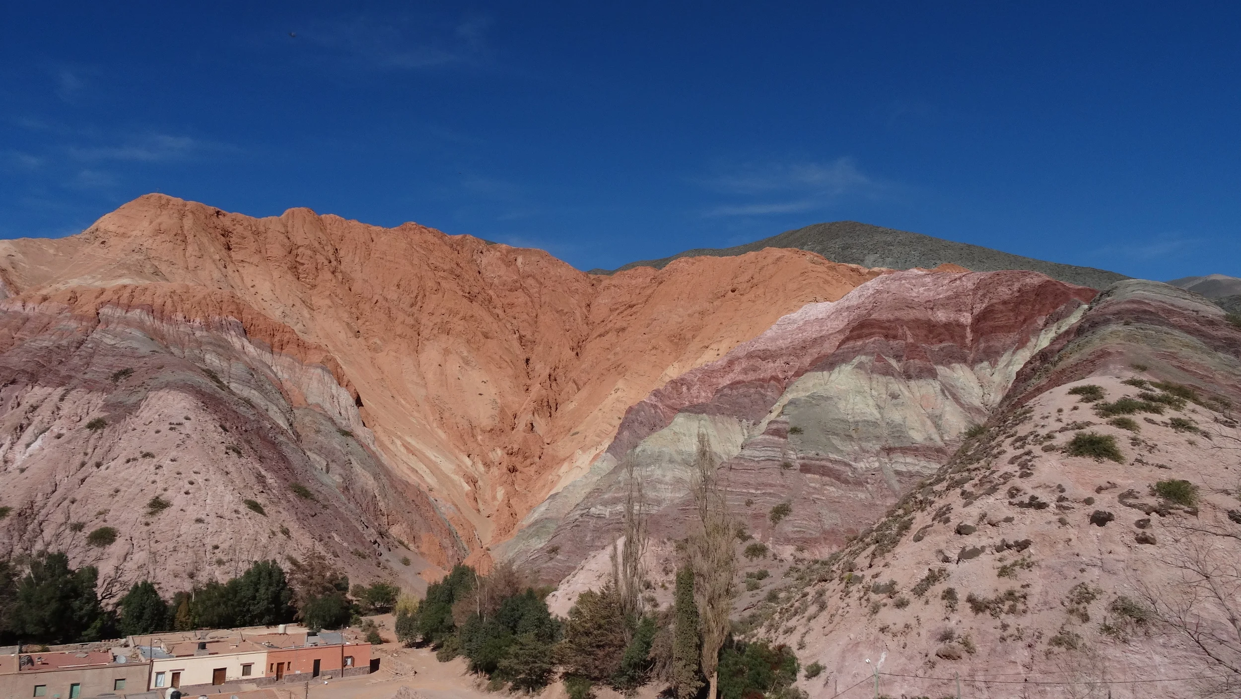 Colorful mountain formations in Quebrada de Humahuaca, Argentina