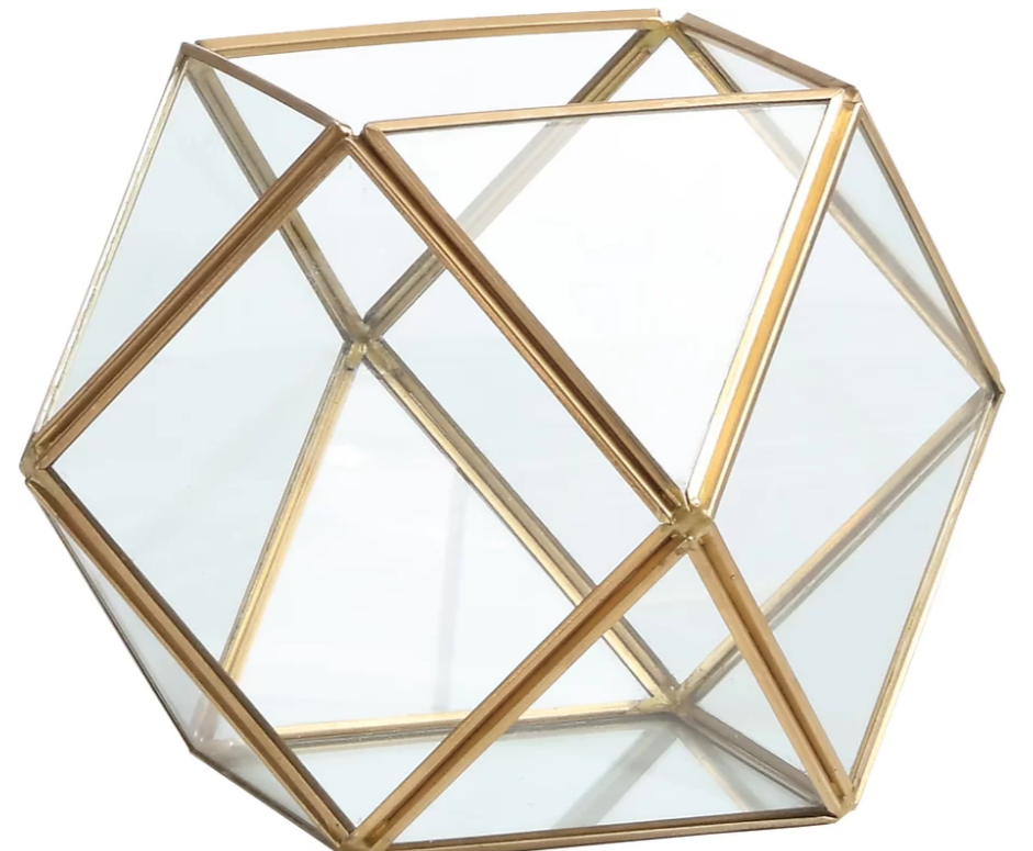 GOLD ROUND GEOMETRIC 5 x 5 x 5 - $10