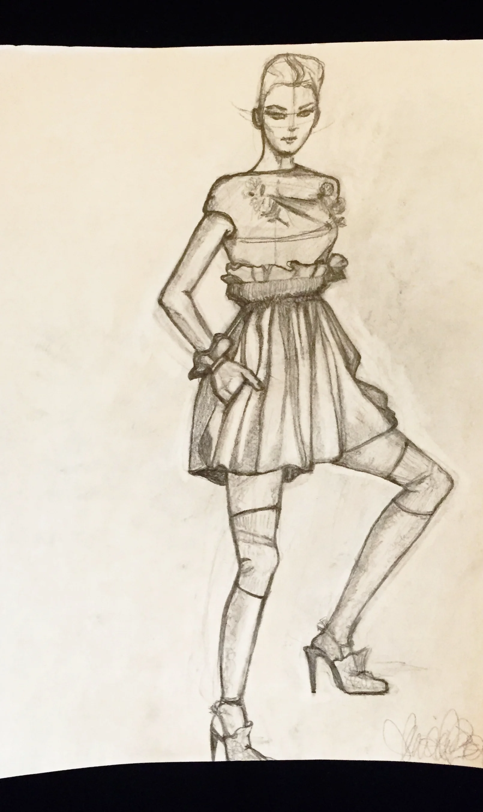  Drawing assignment for Fashion Design at Parsons. 