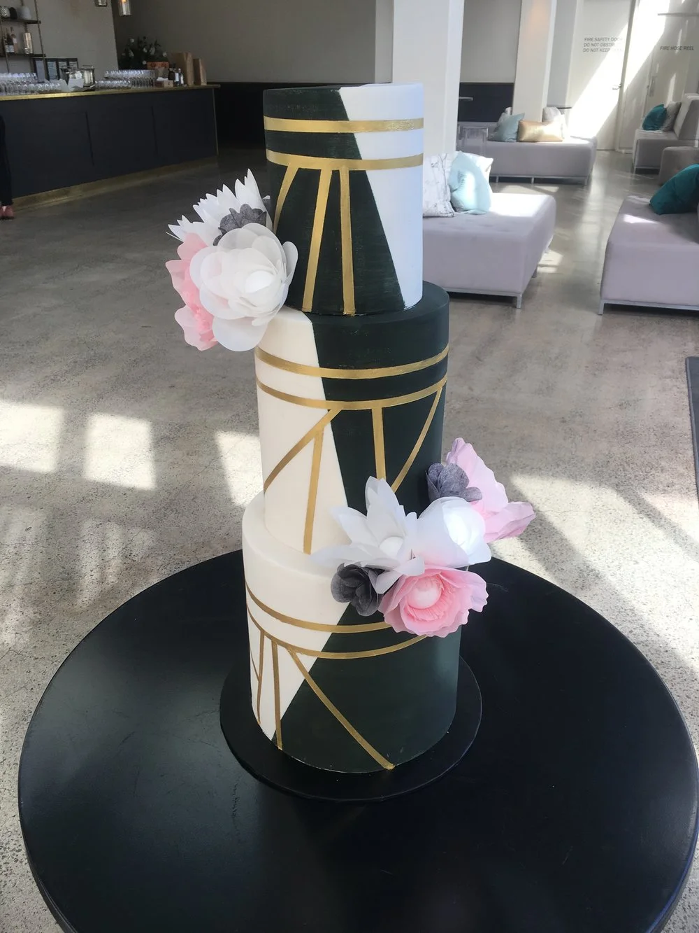 wedding+cake+melbourne+deep+green+gold+wafer+flowers.jpg