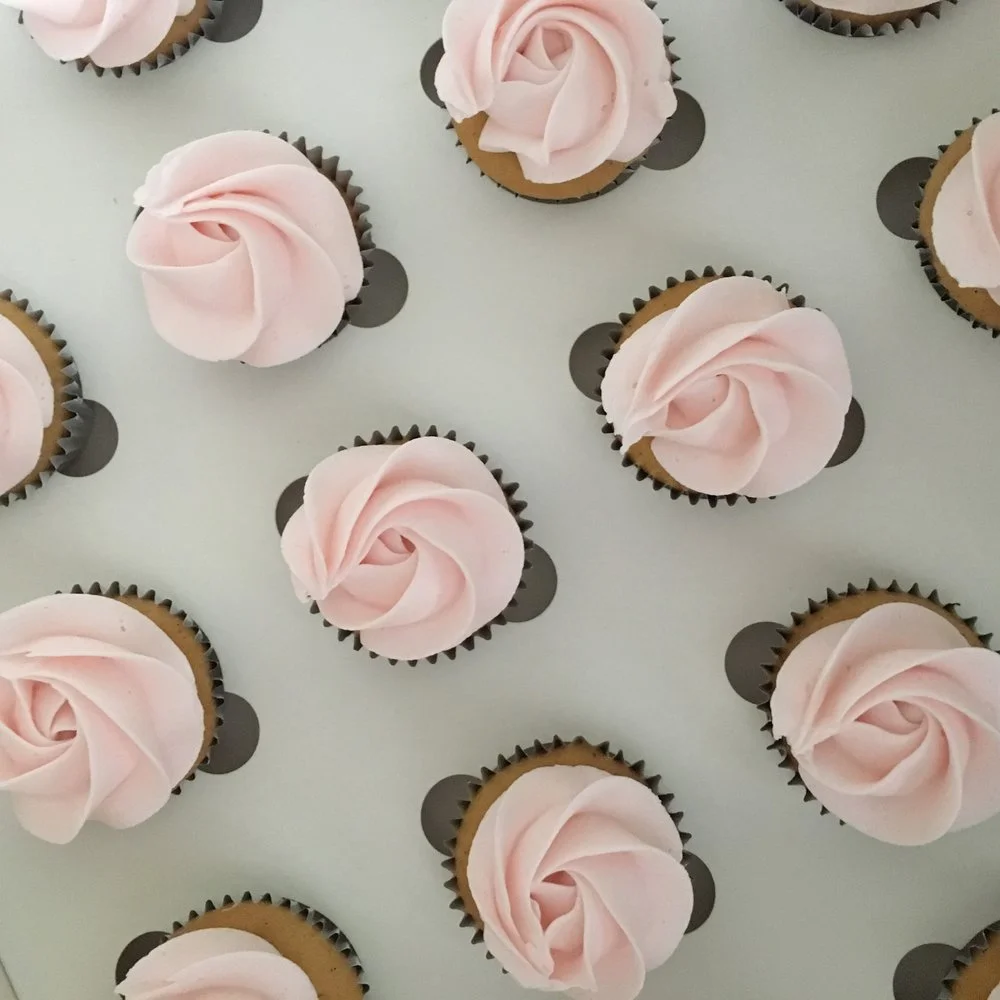 Mini Pink Rosette Swirl Cupcakes