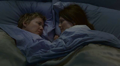 Nic (Annette Bening) & Jules (Julianne Moore) share a kiss in Lisa Cholodenko’s The Kids Are All Right (2010).